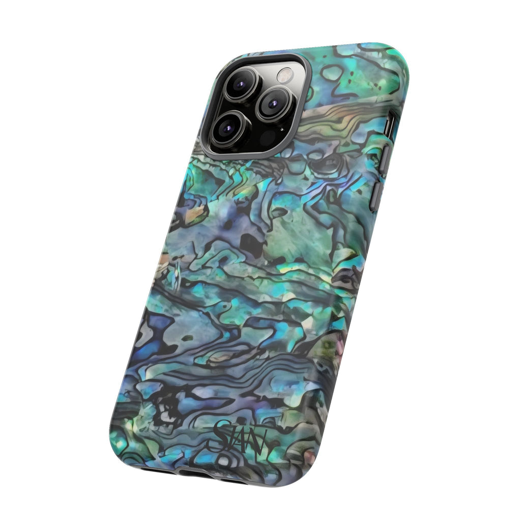 Abalone Shell Pattern Phone Case | Iridescent Ocean Swirl Protective Cover Printify