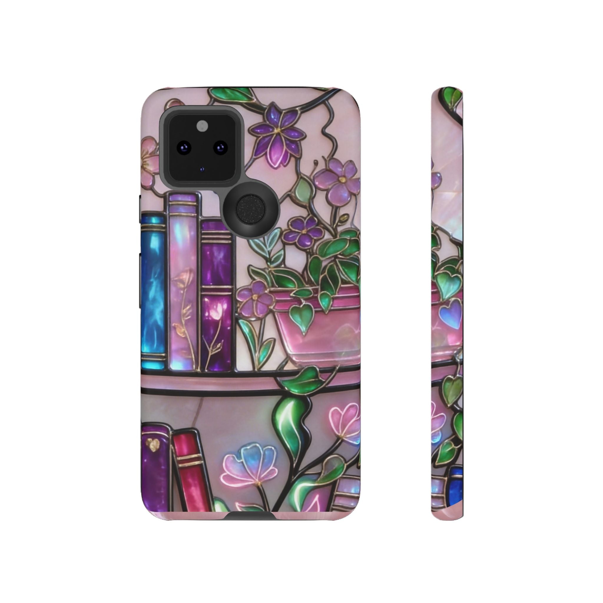 Floral Bookshelf Phone Case — Pastel Botanicals & Magical Book Art Printify