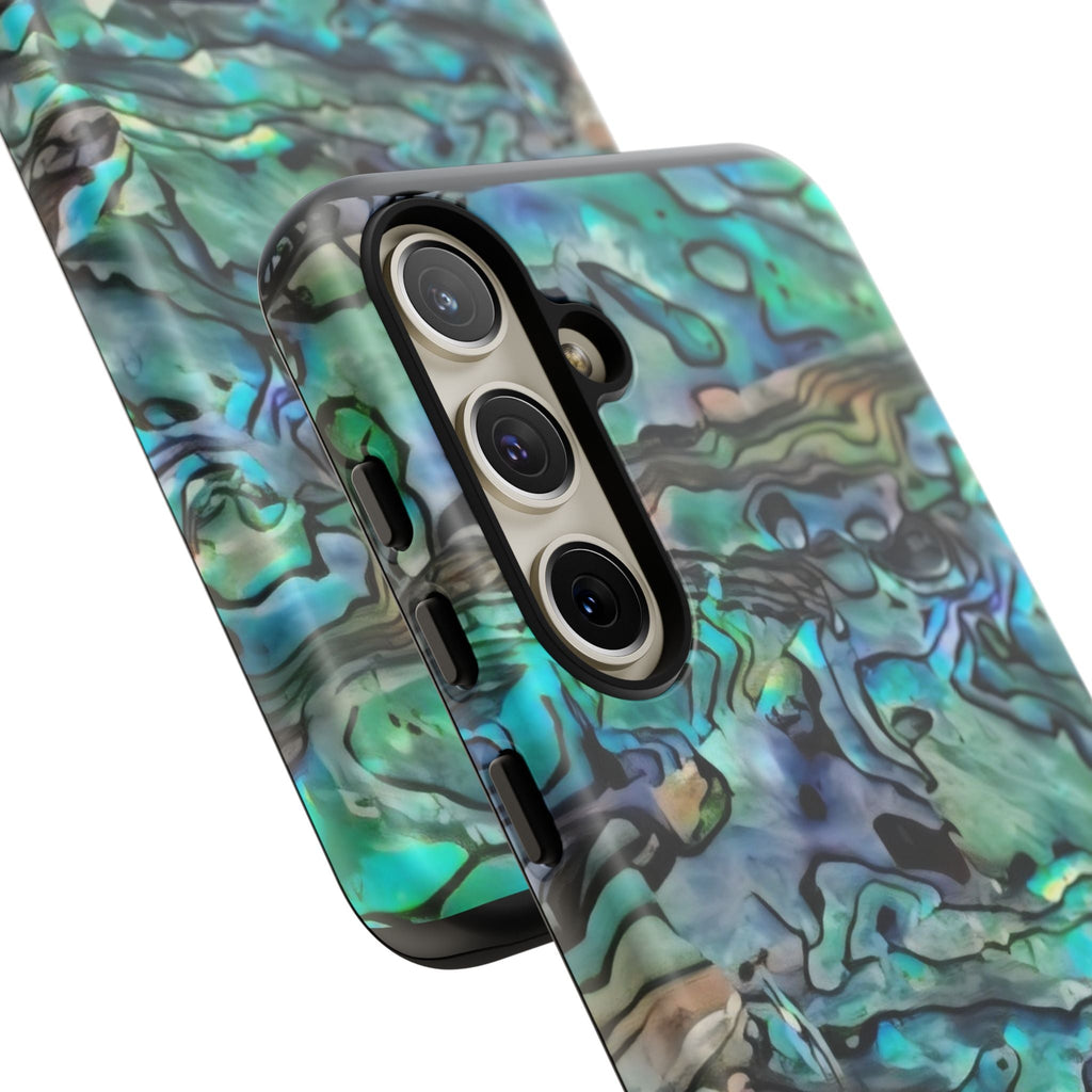 Abalone Shell Pattern Phone Case | Iridescent Ocean Swirl Protective Cover Printify