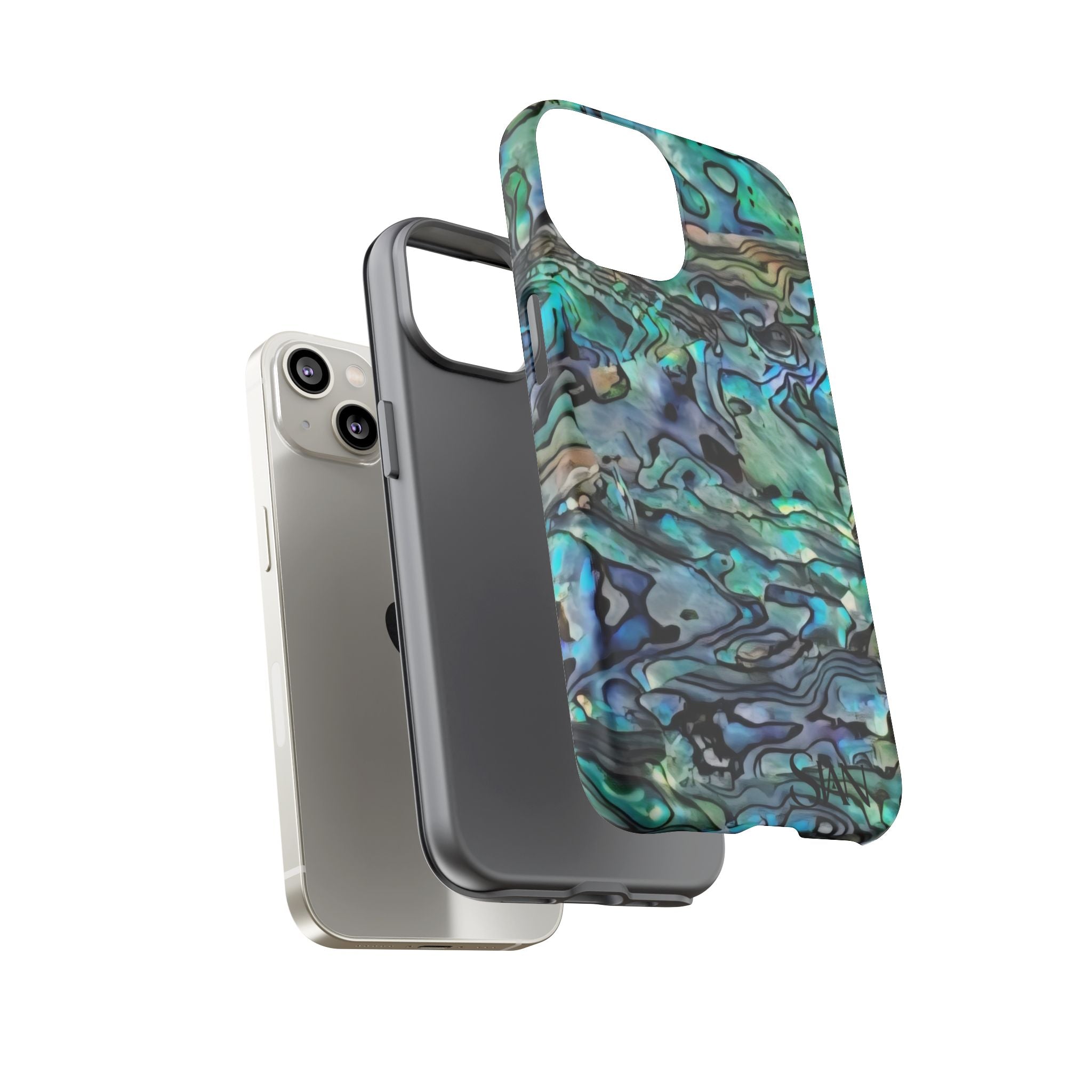 Abalone Shell Pattern Phone Case | Iridescent Ocean Swirl Protective Cover Printify