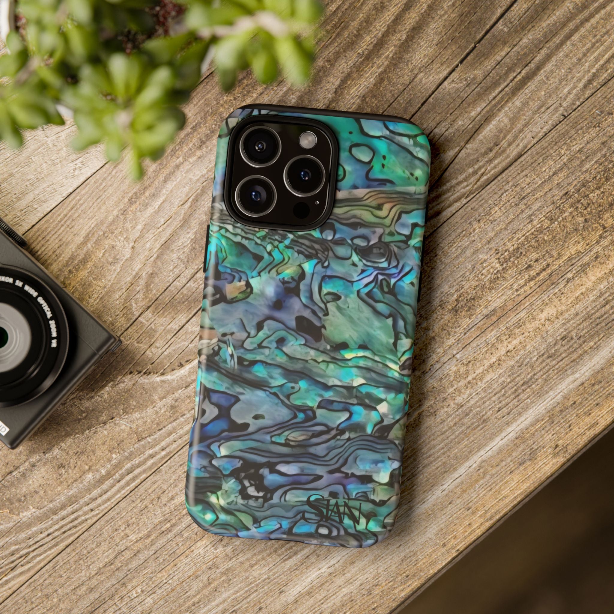 Abalone Shell Pattern Phone Case | Iridescent Ocean Swirl Protective Cover Printify