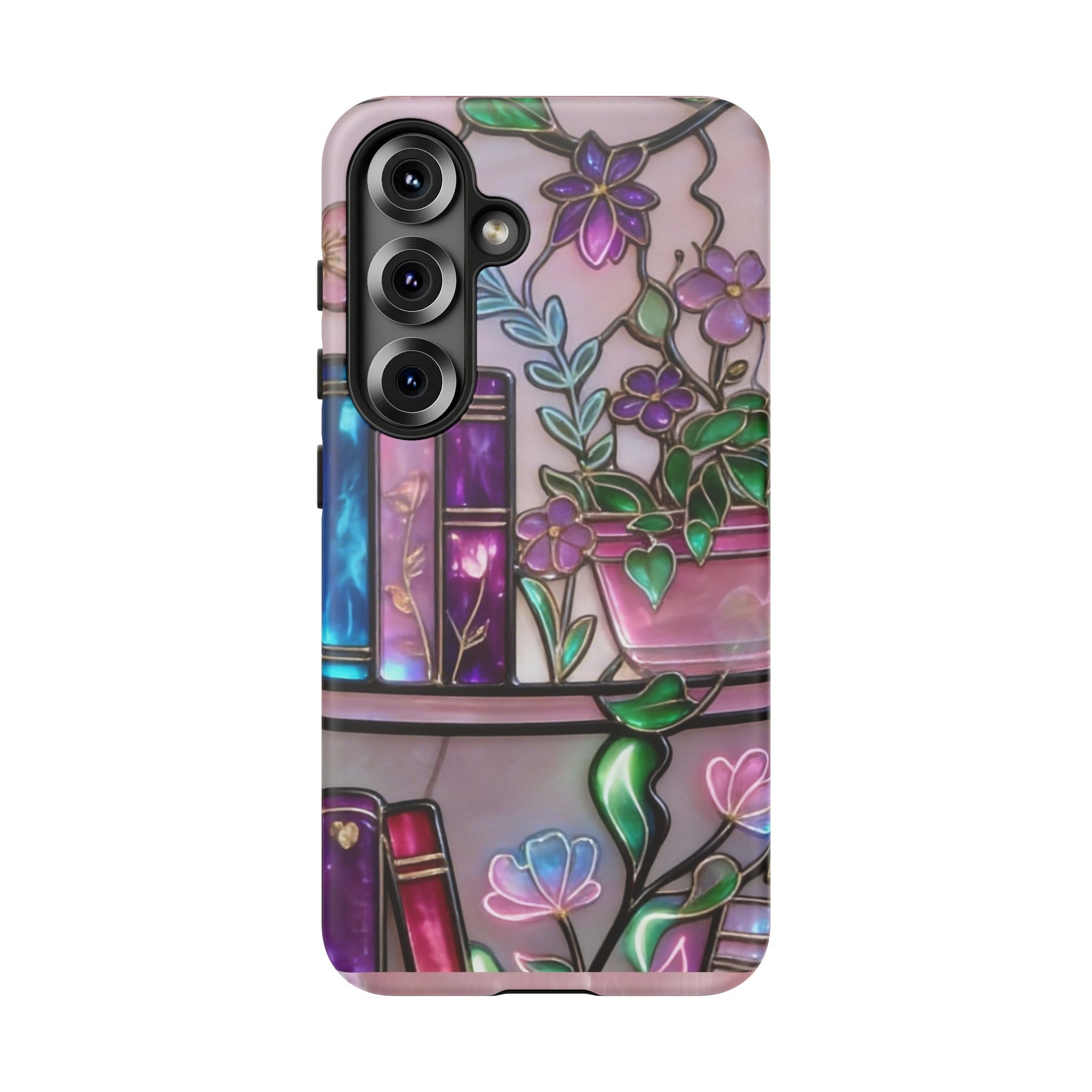 Floral Bookshelf Phone Case — Pastel Botanicals & Magical Book Art Printify