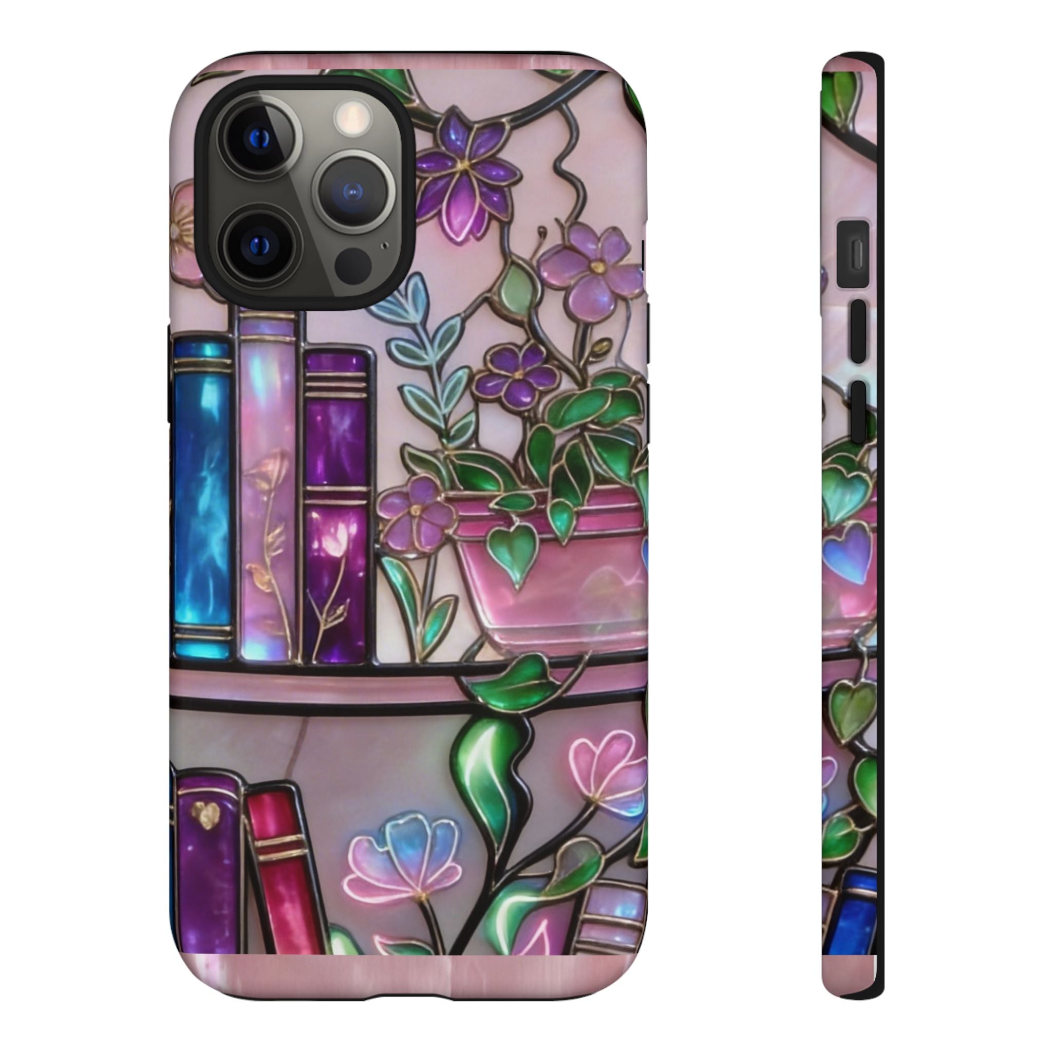 Floral Bookshelf Phone Case — Pastel Botanicals & Magical Book Art Printify