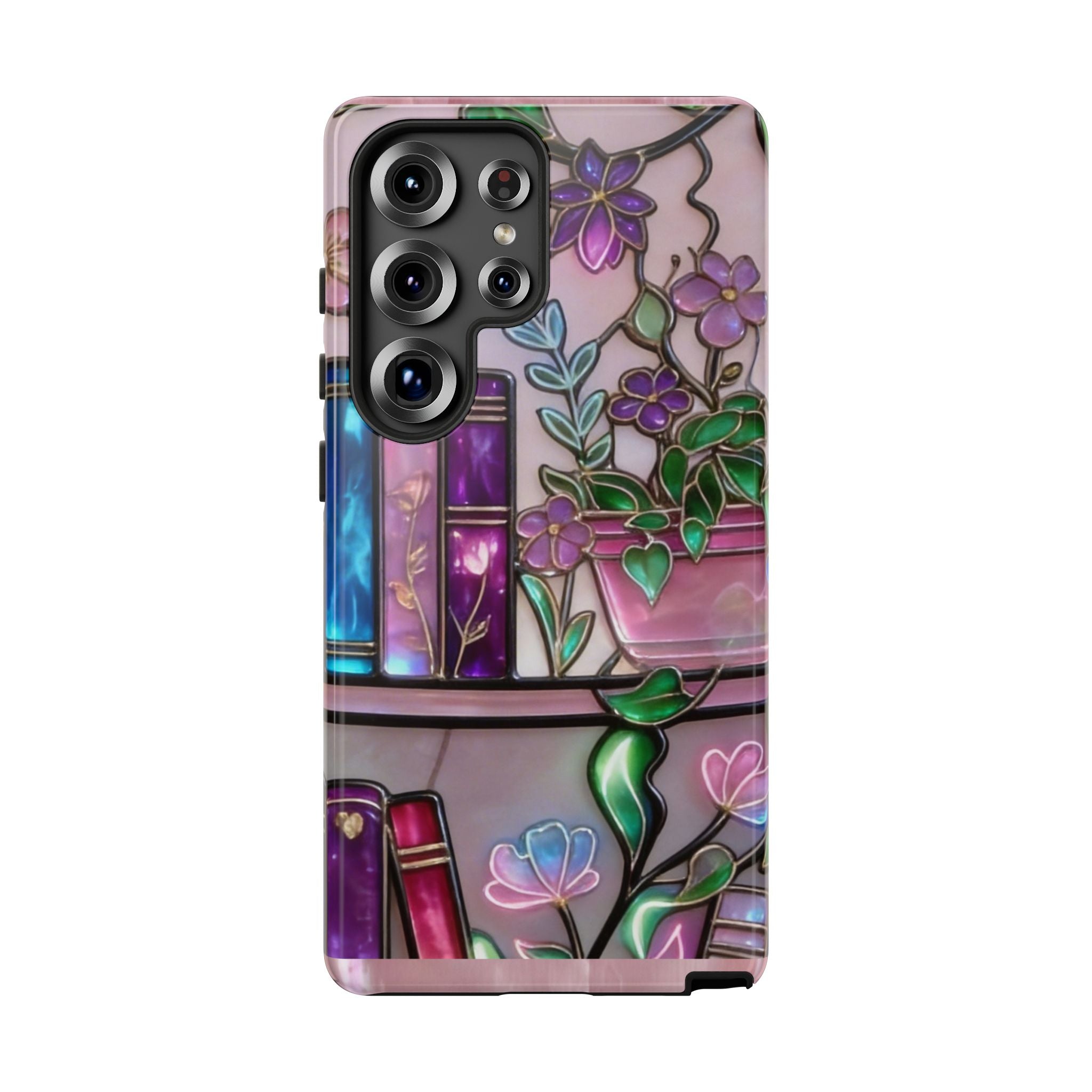 Floral Bookshelf Phone Case — Pastel Botanicals & Magical Book Art Printify