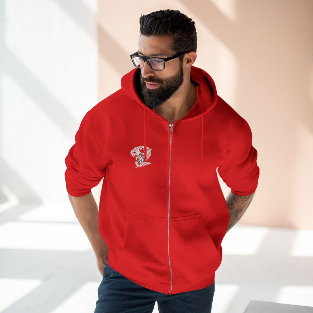 Ember & Serpent Zip Hoodie — Minimal Mythic Graphic Zip-Up Printify
