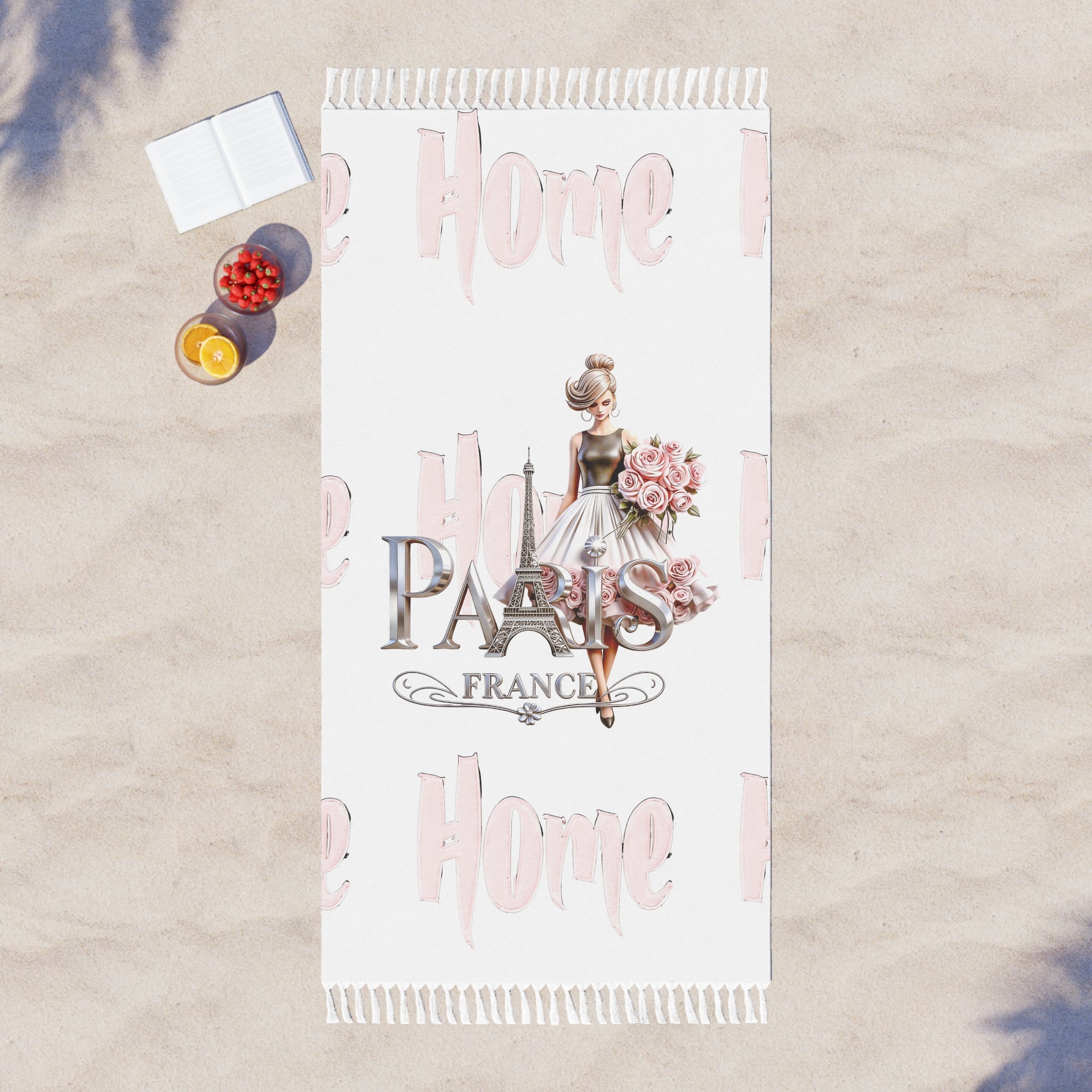 Paris Beach Towel | Boho Fringe Cloth Printify