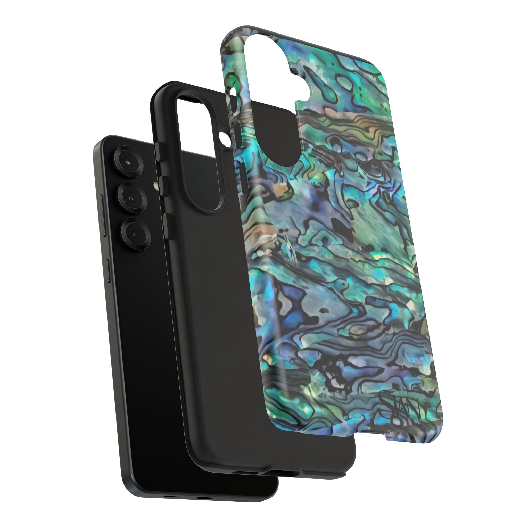 Abalone Shell Pattern Phone Case | Iridescent Ocean Swirl Protective Cover Printify