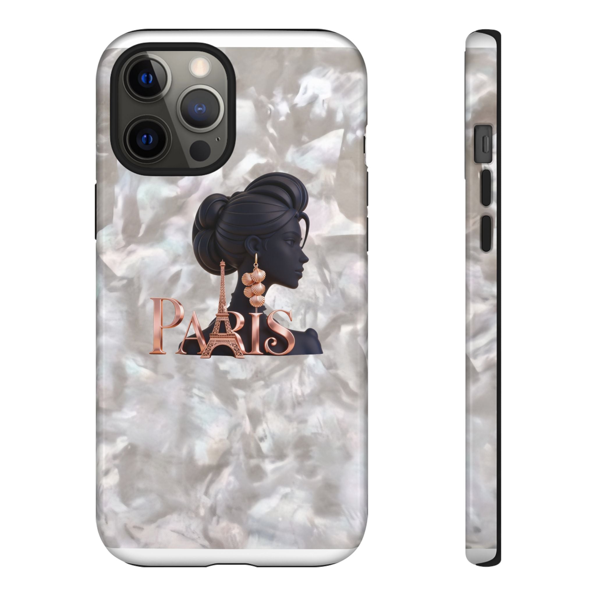 Paris Silhouette Pearl Phone Case — Tough Protective Smartphone Cover Printify