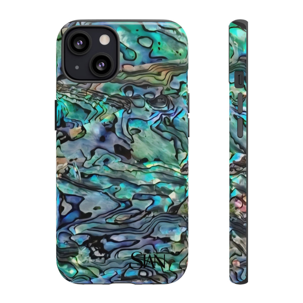 Abalone Shell Pattern Phone Case | Iridescent Ocean Swirl Protective Cover Printify
