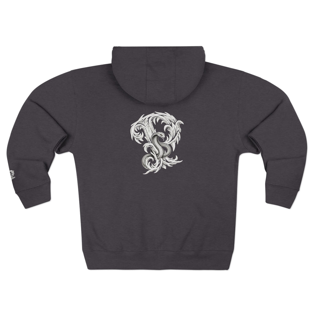 Ember & Serpent Zip Hoodie — Minimal Mythic Graphic Zip-Up Printify