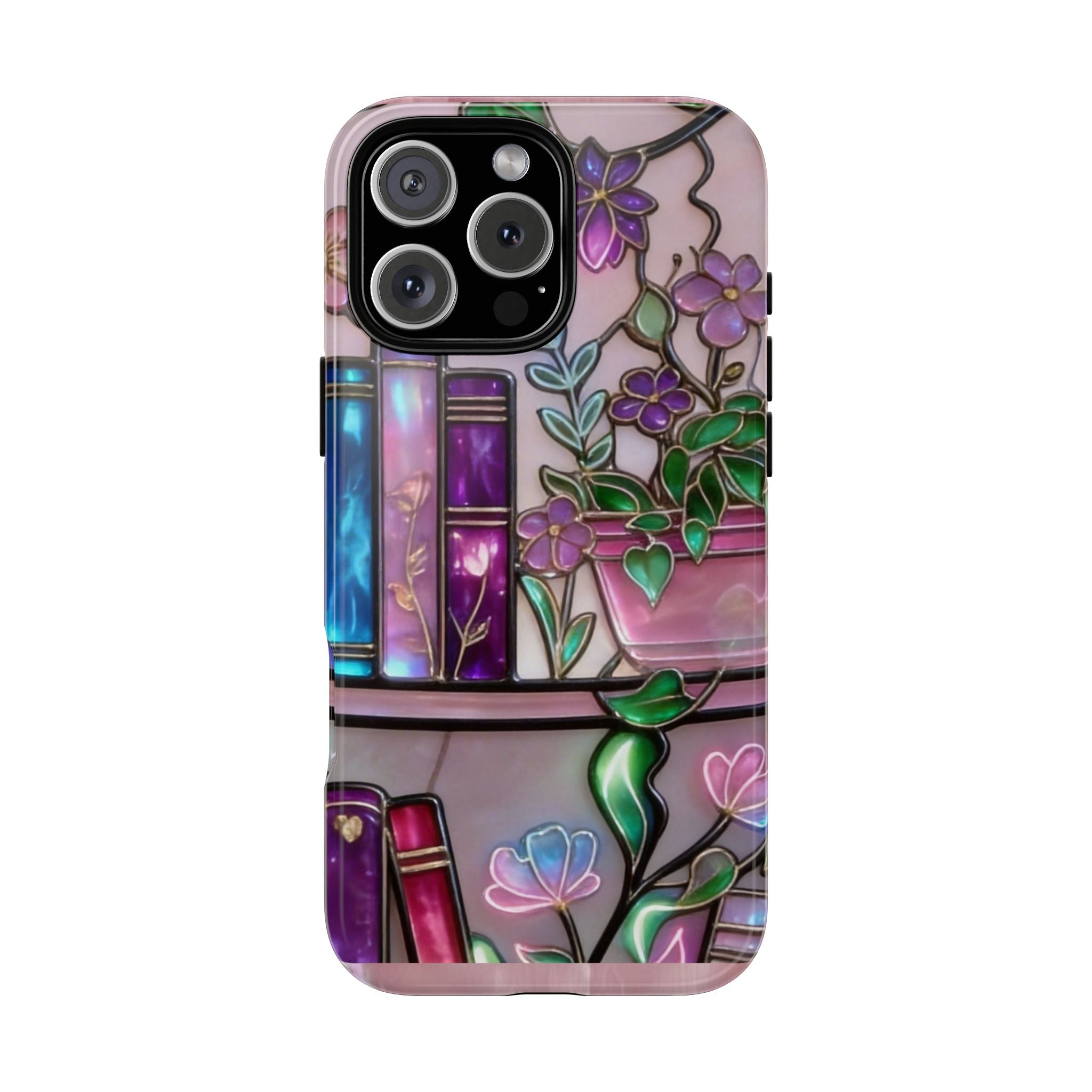 Floral Bookshelf Phone Case — Pastel Botanicals & Magical Book Art Printify