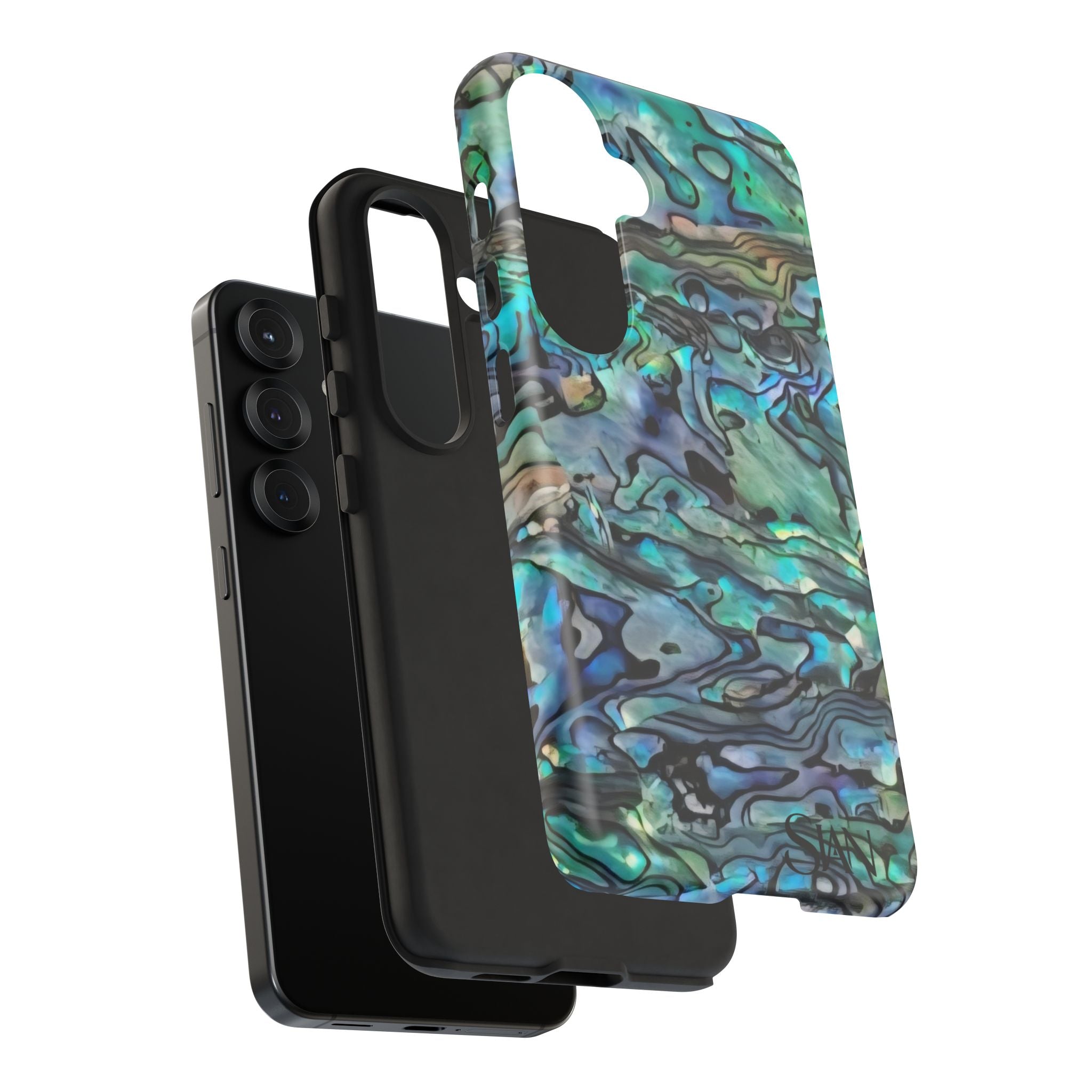 Abalone Shell Pattern Phone Case | Iridescent Ocean Swirl Protective Cover Printify