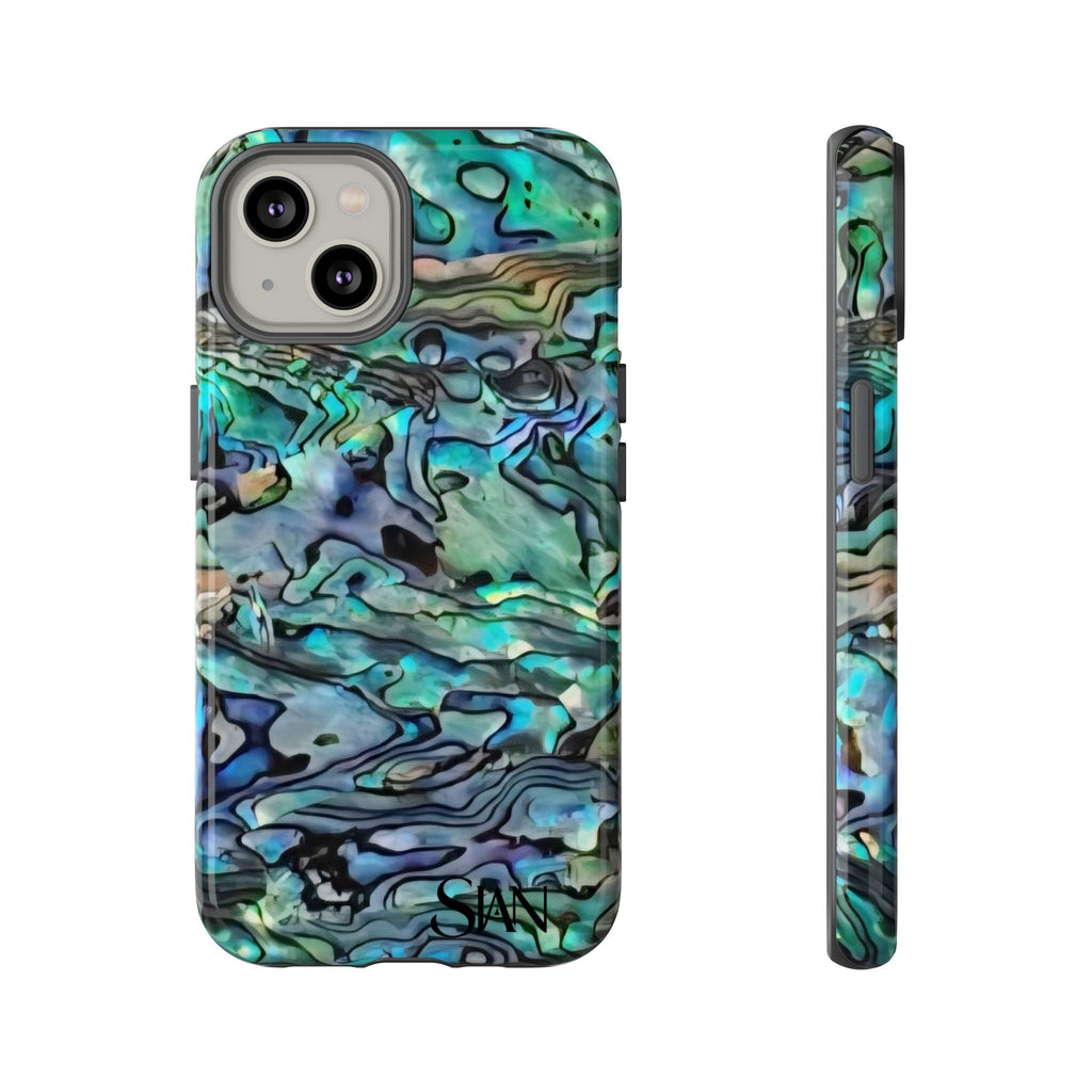 Abalone Shell Pattern Phone Case | Iridescent Ocean Swirl Protective Cover Printify