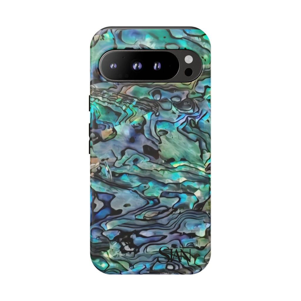 Abalone Shell Pattern Phone Case | Iridescent Ocean Swirl Protective Cover Printify