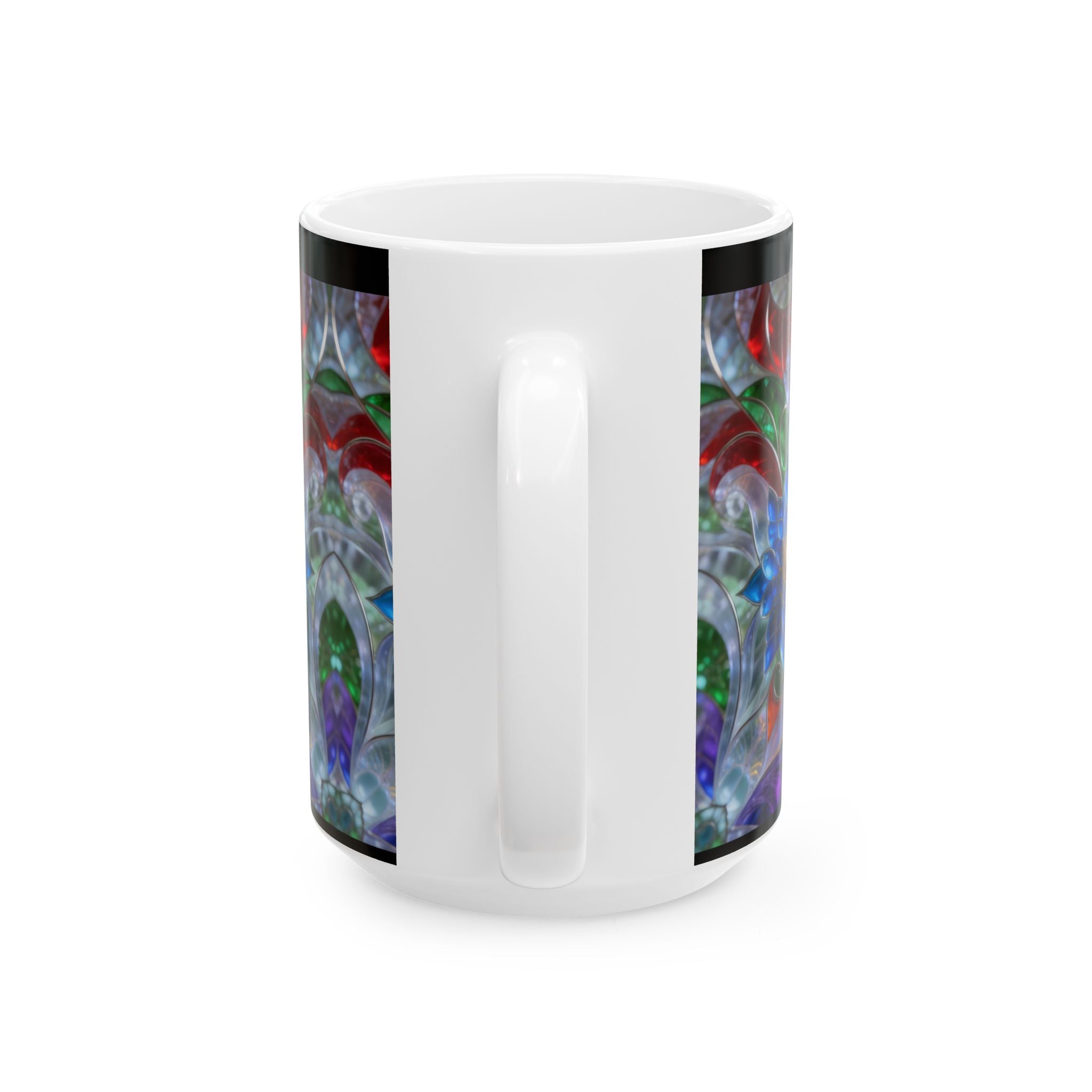 Color Glass Abstract Ceramic Mug — Colorful Kaleidoscope 11oz & 15oz Printify