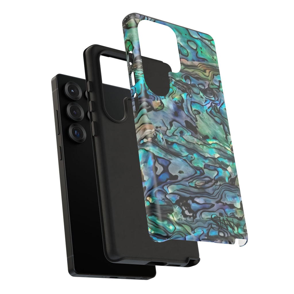 Abalone Shell Pattern Phone Case | Iridescent Ocean Swirl Protective Cover Printify