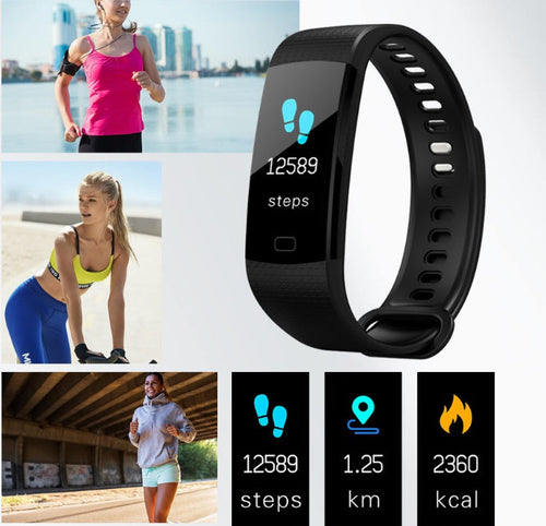 Smart Band Watch - Color Screen Bracelet Heart Rate Activity Fitness