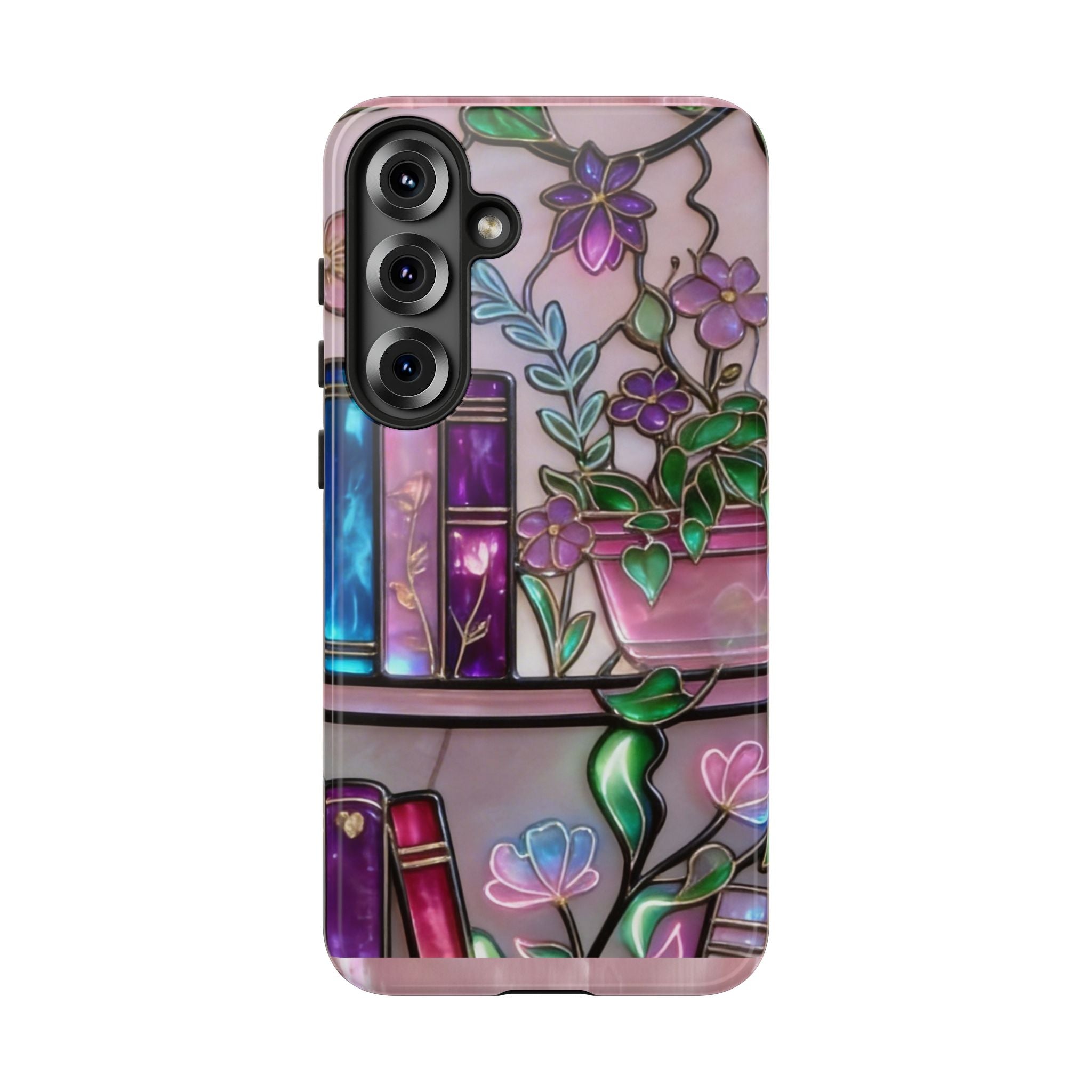 Floral Bookshelf Phone Case — Pastel Botanicals & Magical Book Art Printify