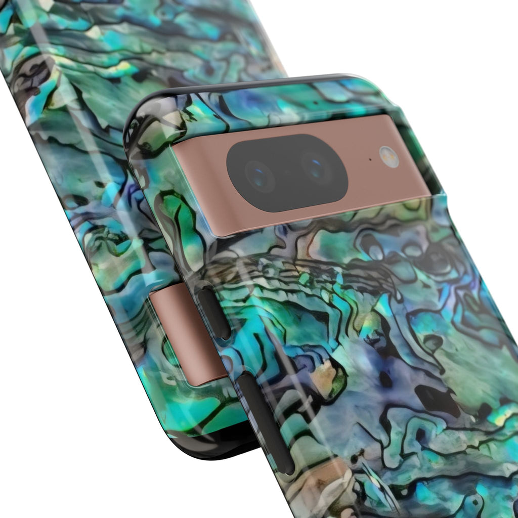 Abalone Shell Pattern Phone Case | Iridescent Ocean Swirl Protective Cover Printify