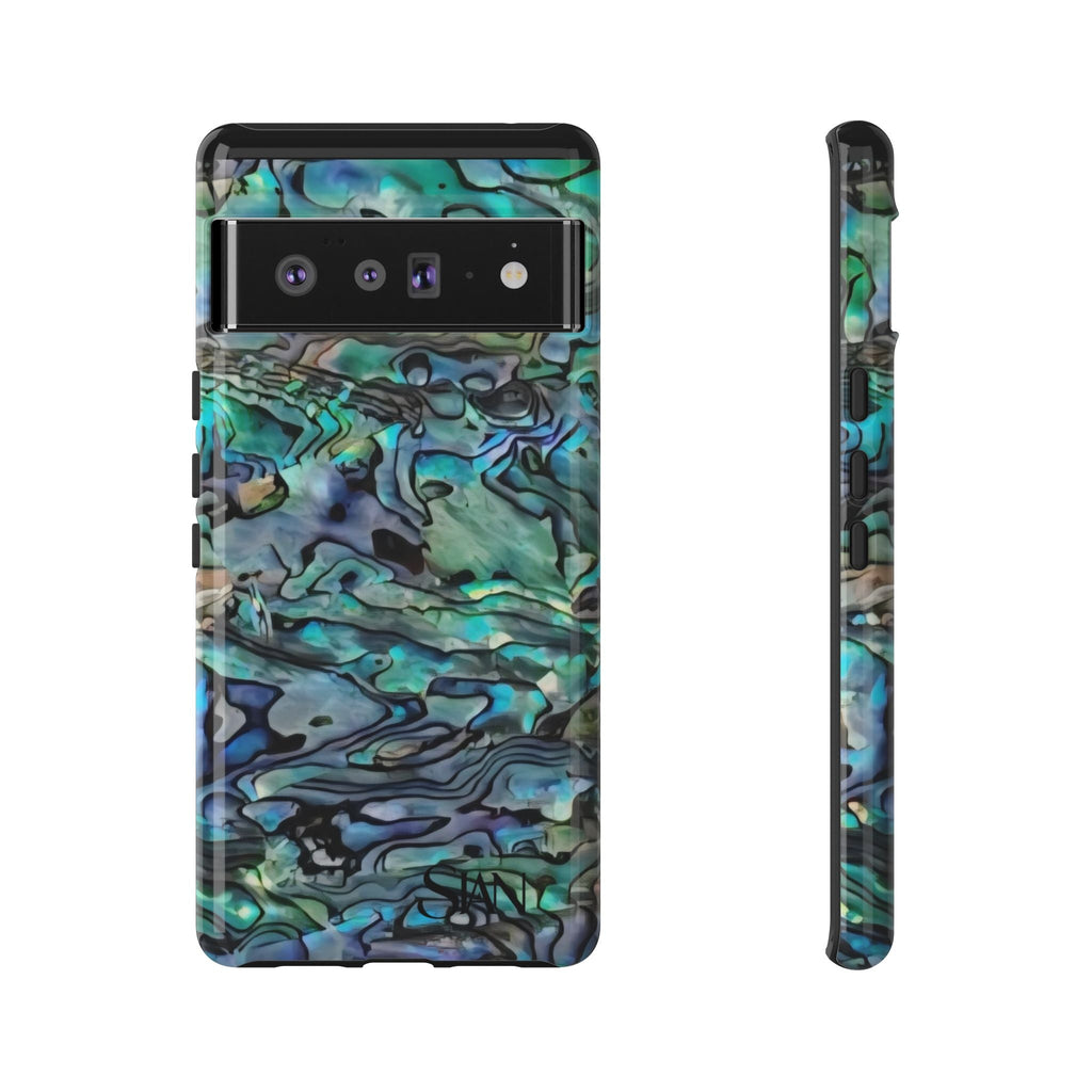 Abalone Shell Pattern Phone Case | Iridescent Ocean Swirl Protective Cover Printify