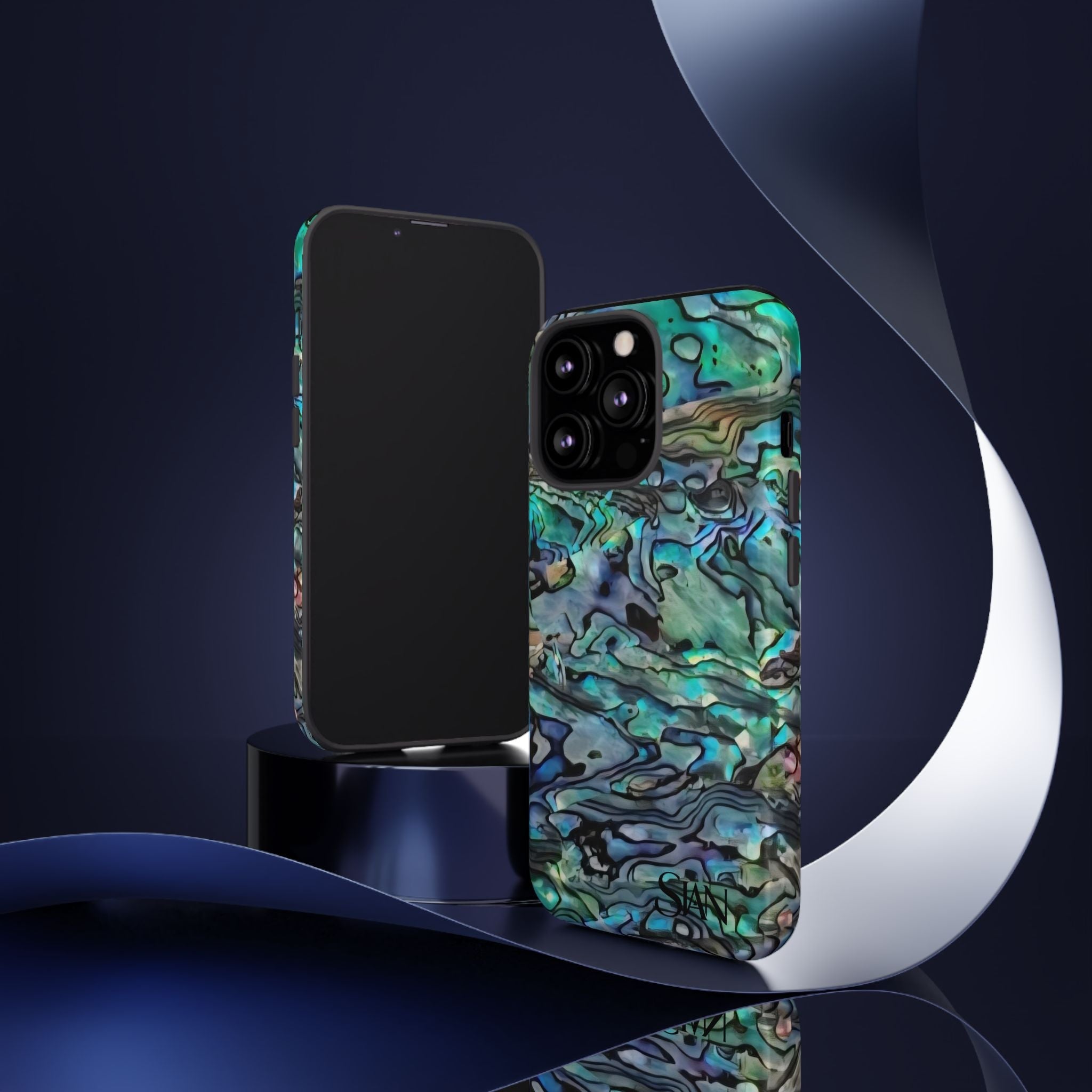 Abalone Shell Pattern Phone Case | Iridescent Ocean Swirl Protective Cover Printify