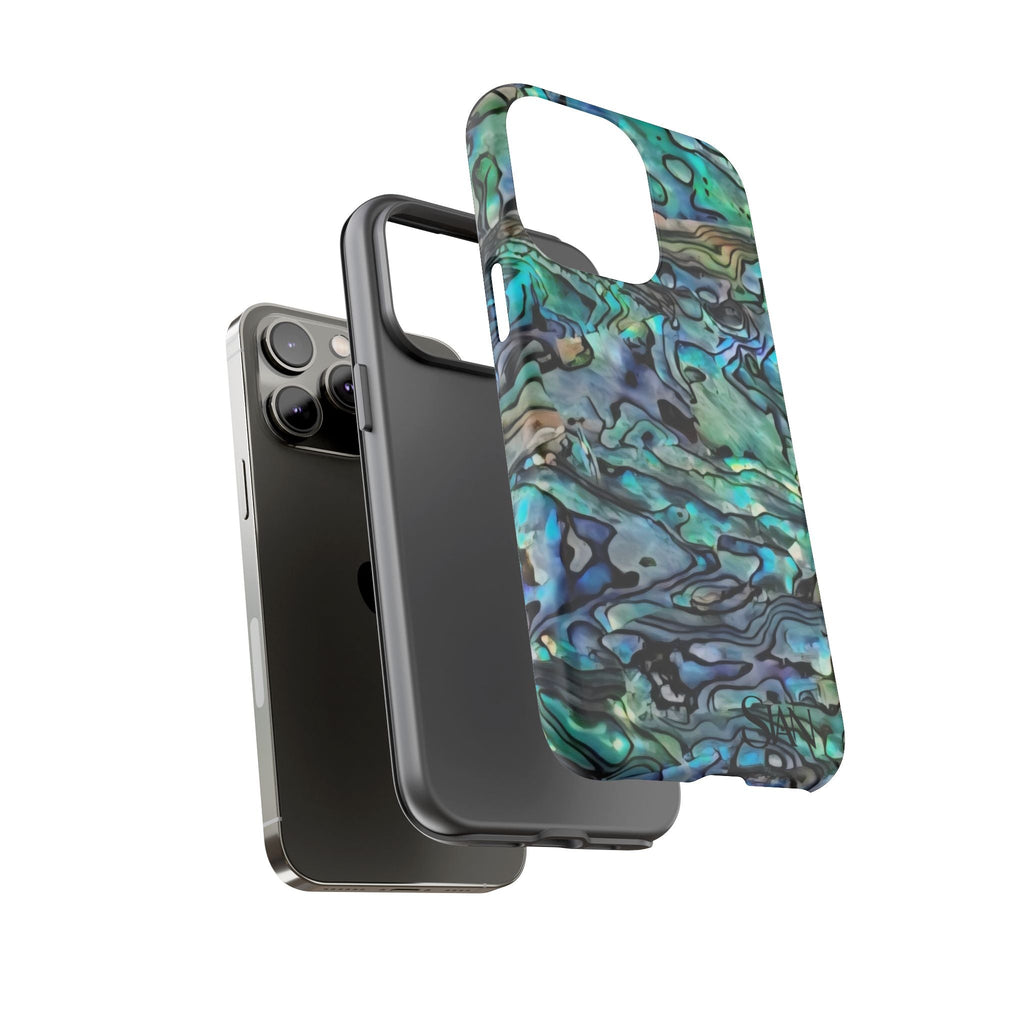 Abalone Shell Pattern Phone Case | Iridescent Ocean Swirl Protective Cover Printify