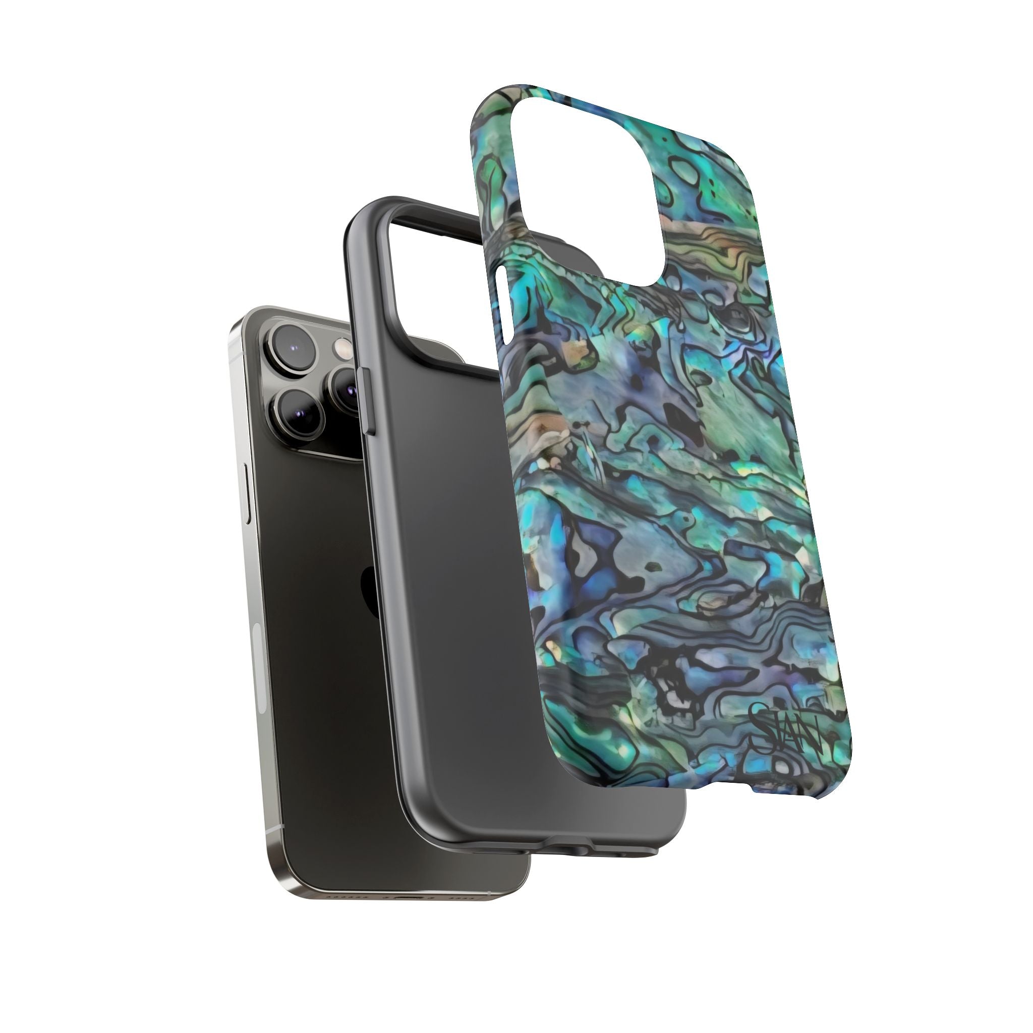 Abalone Shell Pattern Phone Case | Iridescent Ocean Swirl Protective Cover Printify