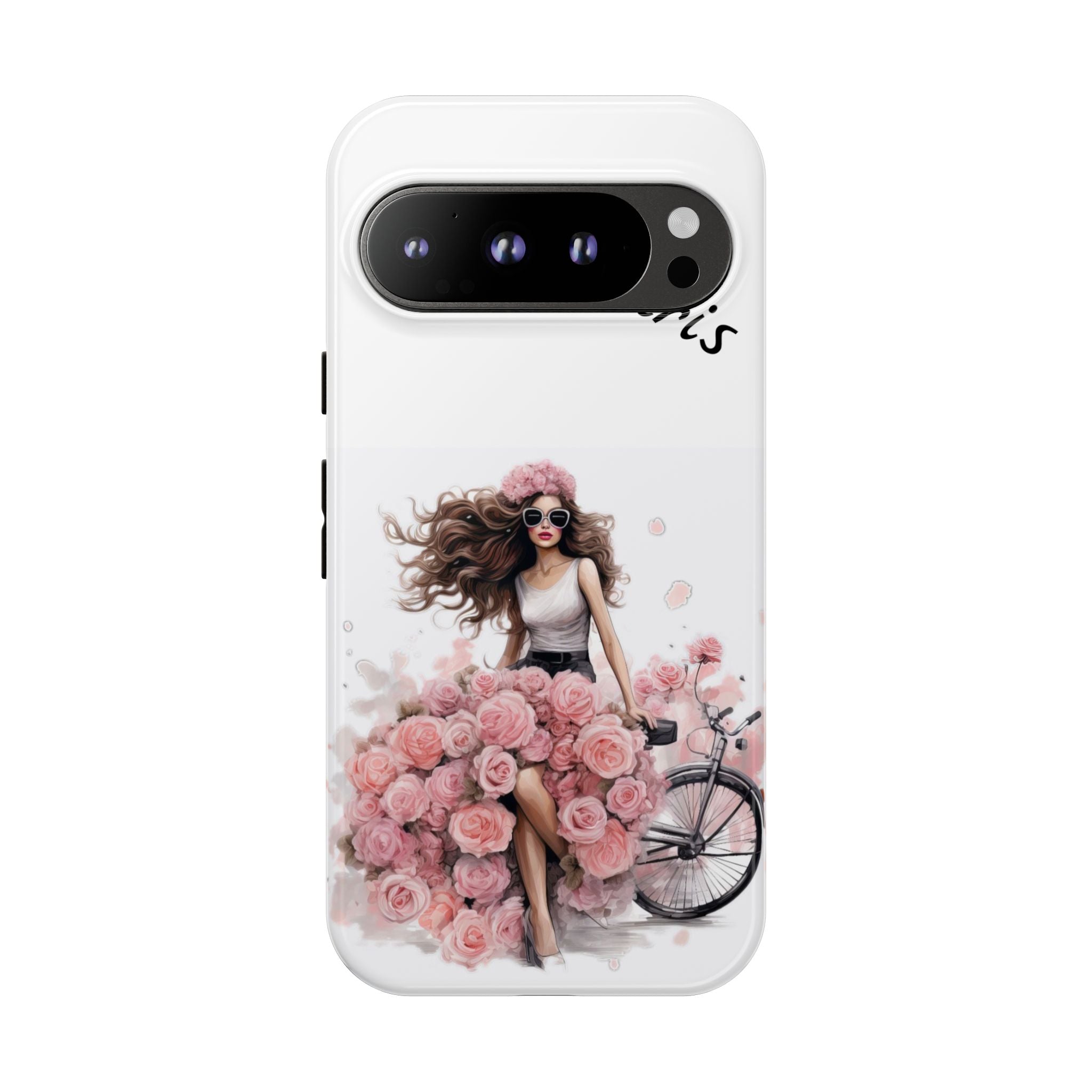 Paris Rose Bicycle woman phone case | Floral iPhone case Printify