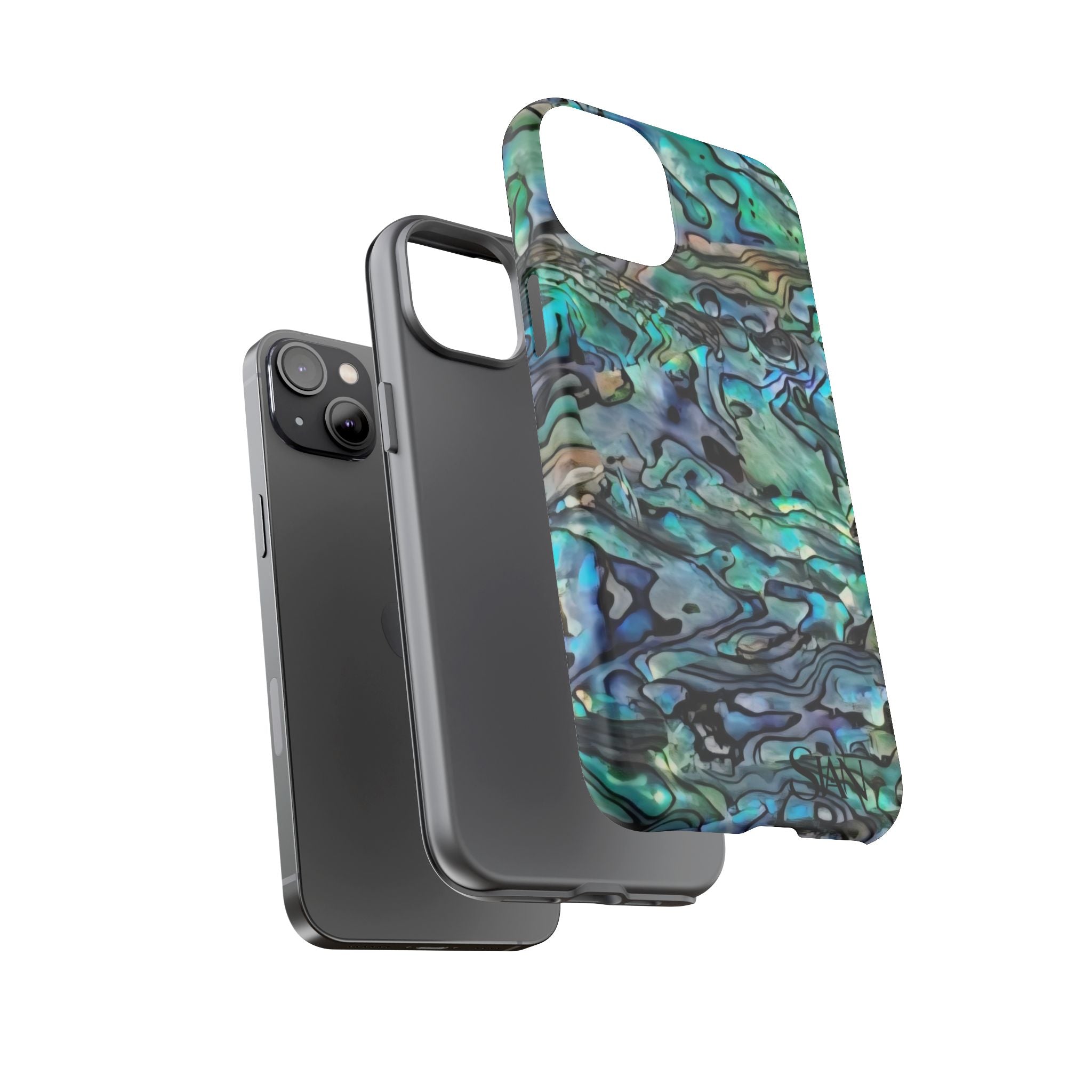 Abalone Shell Pattern Phone Case | Iridescent Ocean Swirl Protective Cover Printify