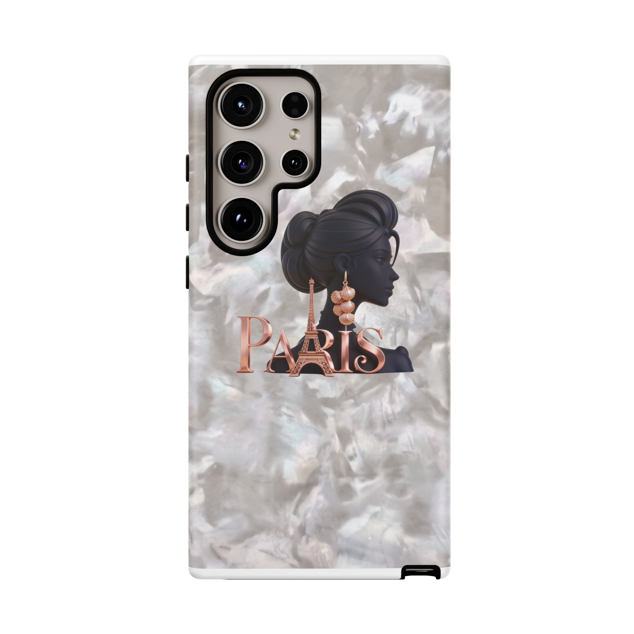 Paris Silhouette Pearl Phone Case — Tough Protective Smartphone Cover Printify