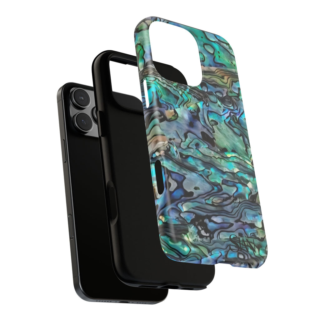 Abalone Shell Pattern Phone Case | Iridescent Ocean Swirl Protective Cover Printify