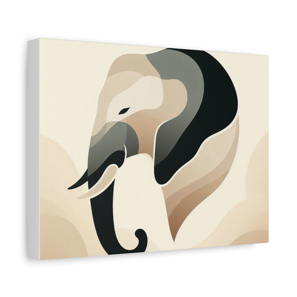Abstract Neutral Elephant Canvas Printify