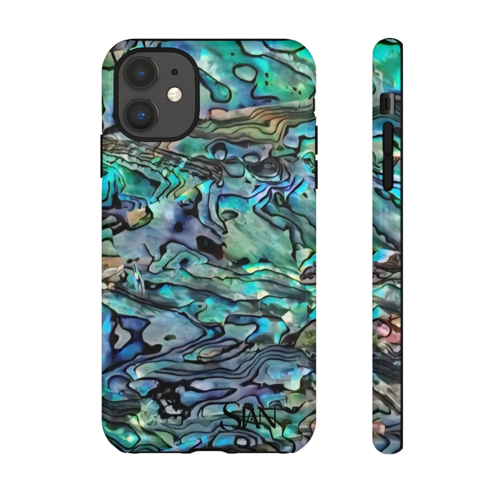 Abalone Shell Pattern Phone Case | Iridescent Ocean Swirl Protective Cover Printify