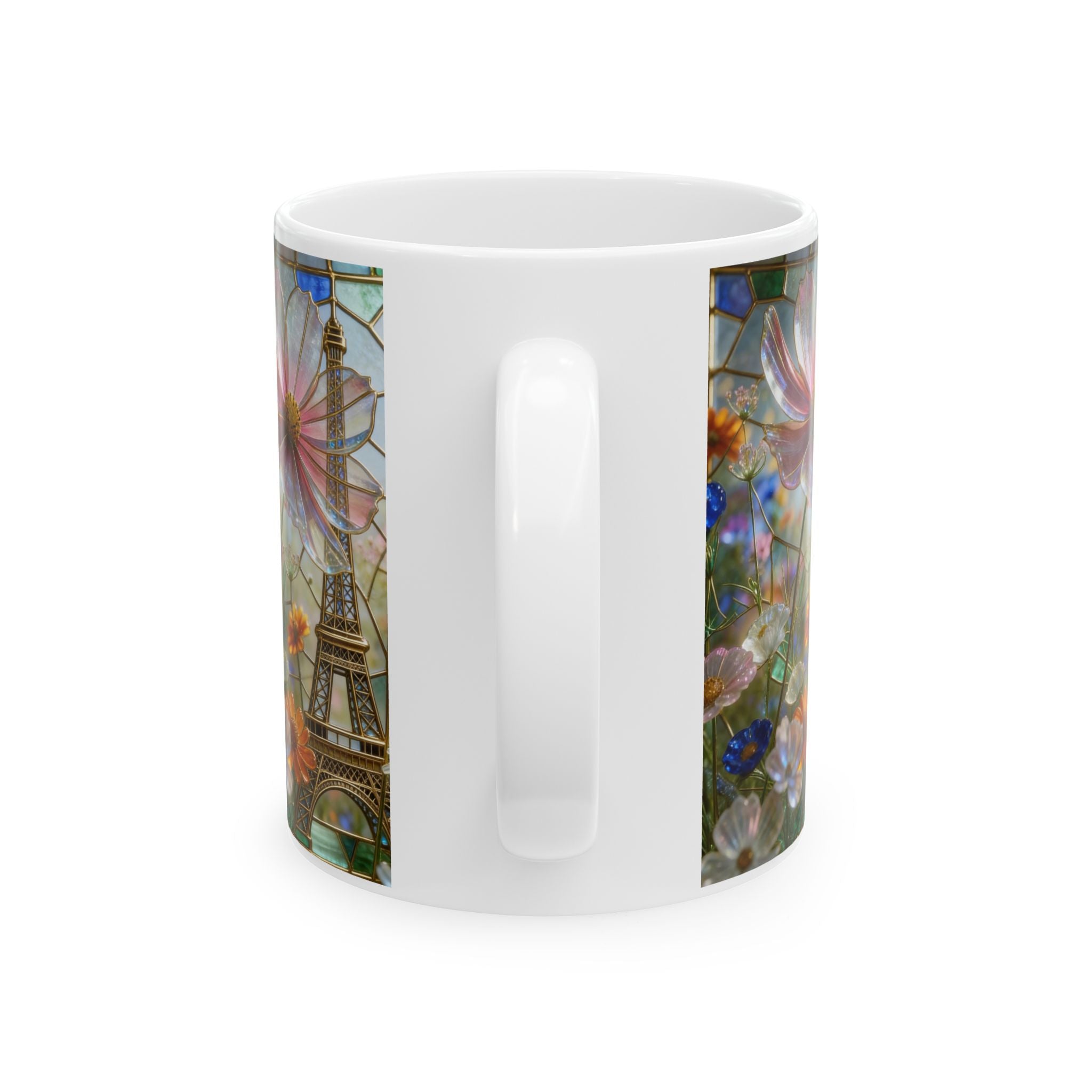 Colorful Glass Cup Ceramic Mug — Bright Rainbow 11oz & 15oz Printify