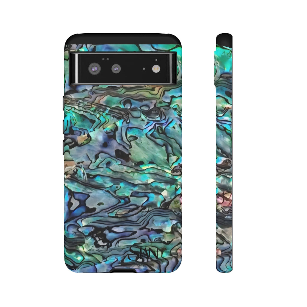 Abalone Shell Pattern Phone Case | Iridescent Ocean Swirl Protective Cover Printify