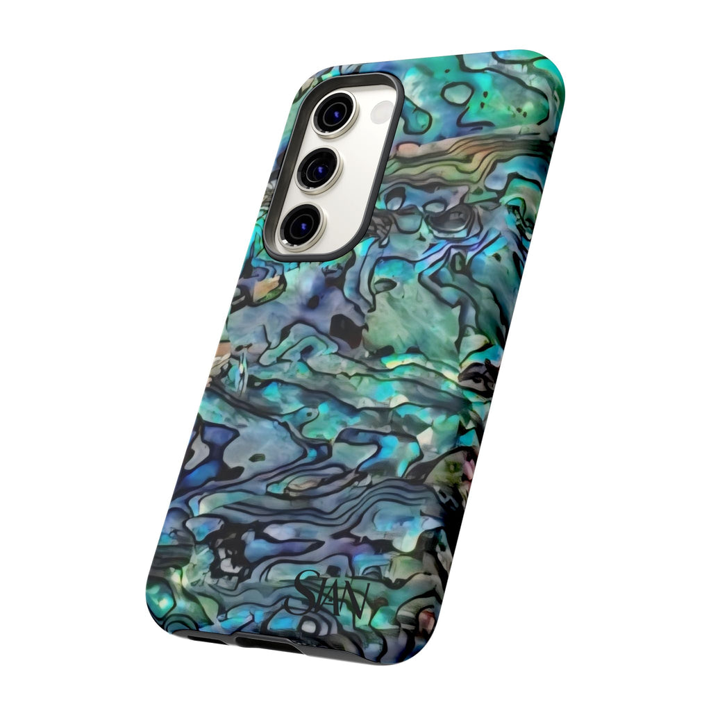 Abalone Shell Pattern Phone Case | Iridescent Ocean Swirl Protective Cover Printify