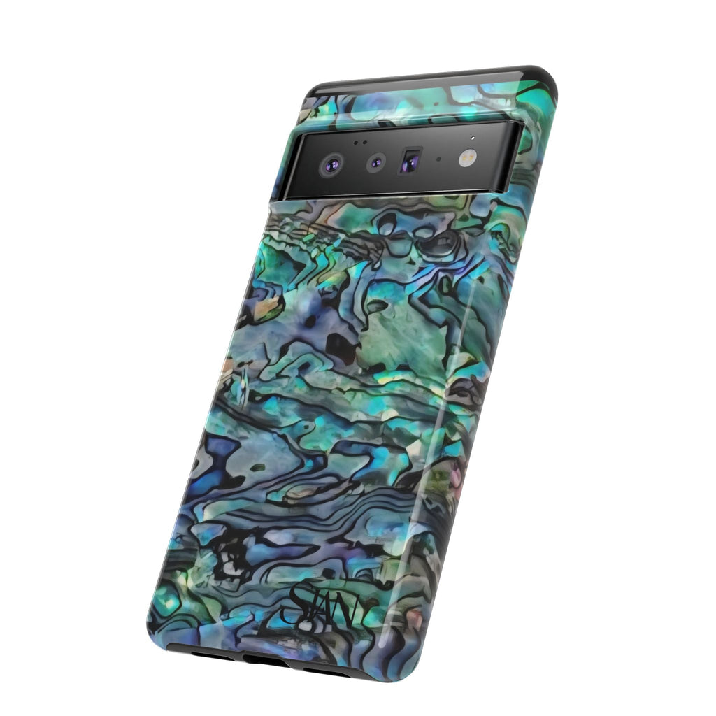 Abalone Shell Pattern Phone Case | Iridescent Ocean Swirl Protective Cover Printify
