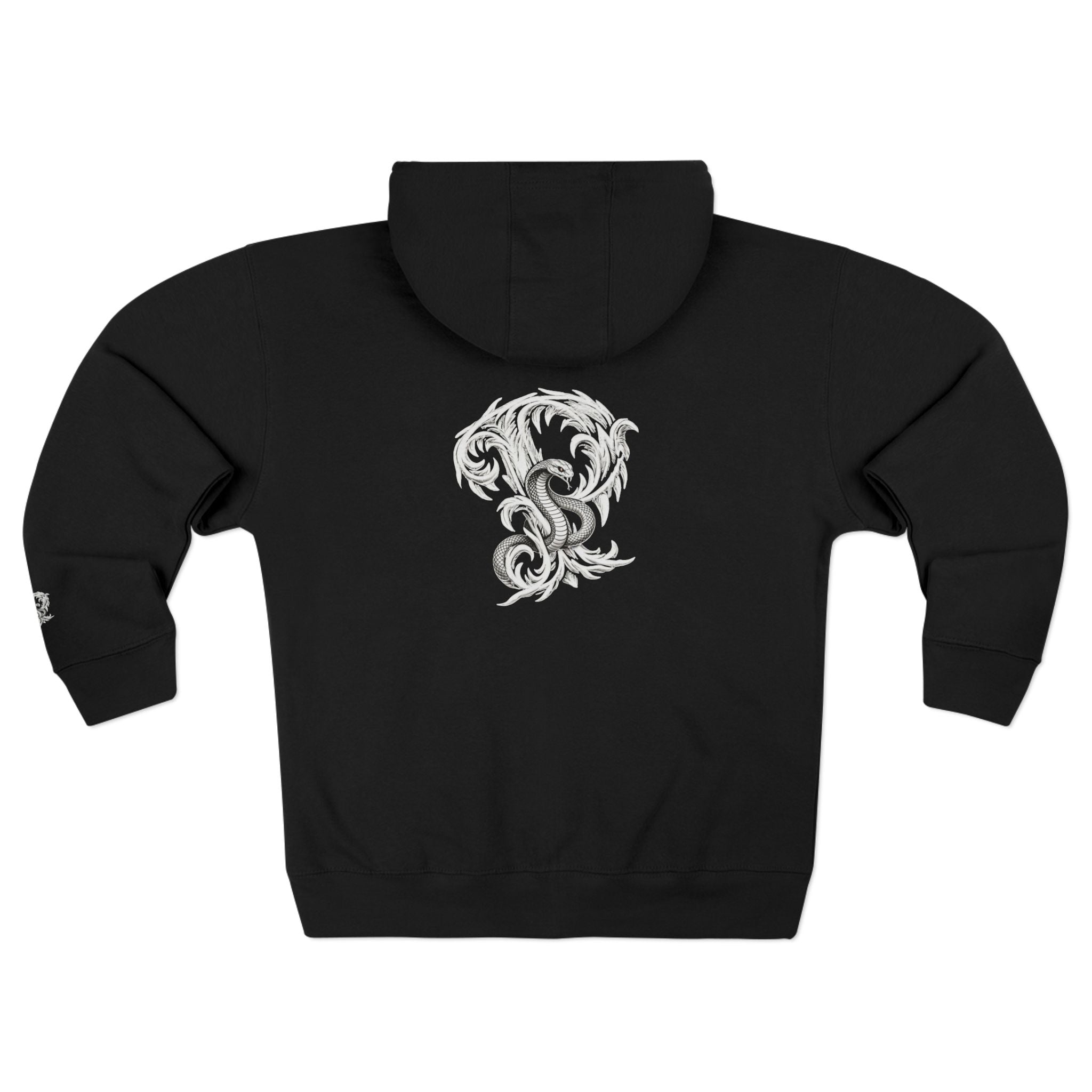 Ember & Serpent Zip Hoodie — Minimal Mythic Graphic Zip-Up Printify
