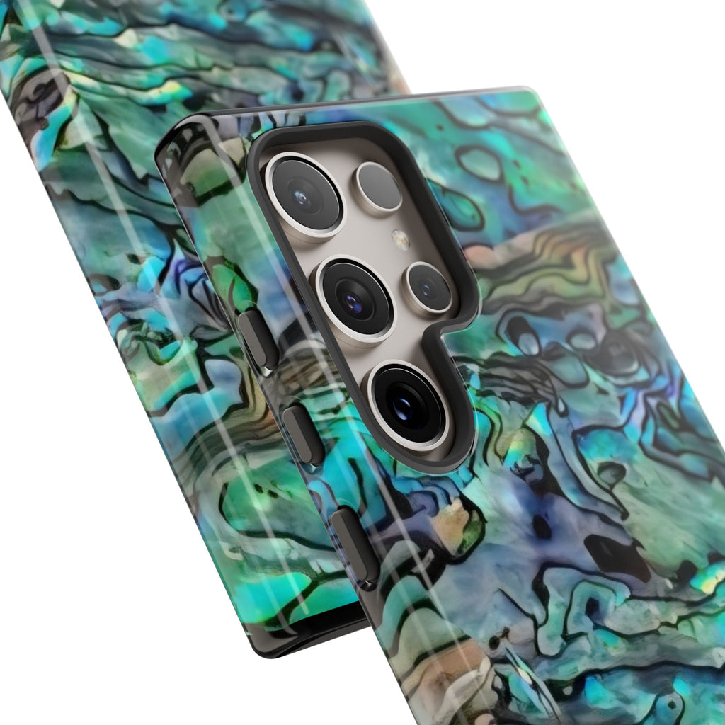 Abalone Shell Pattern Phone Case | Iridescent Ocean Swirl Protective Cover Printify