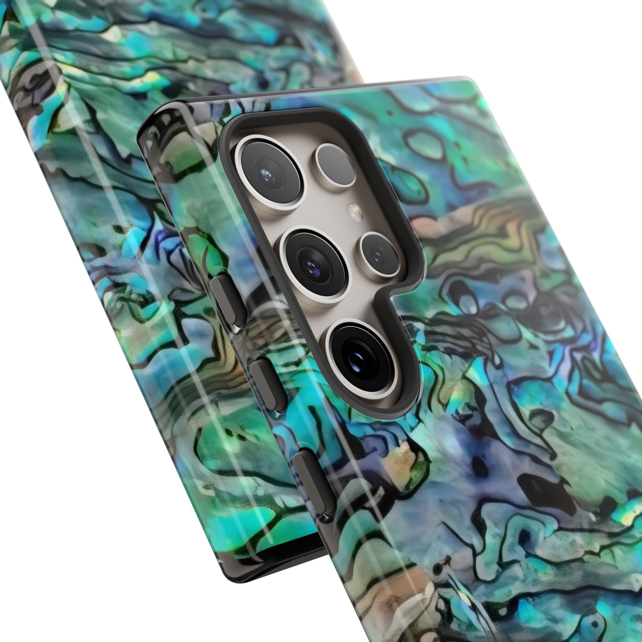 Abalone Shell Pattern Phone Case | Iridescent Ocean Swirl Protective Cover Printify