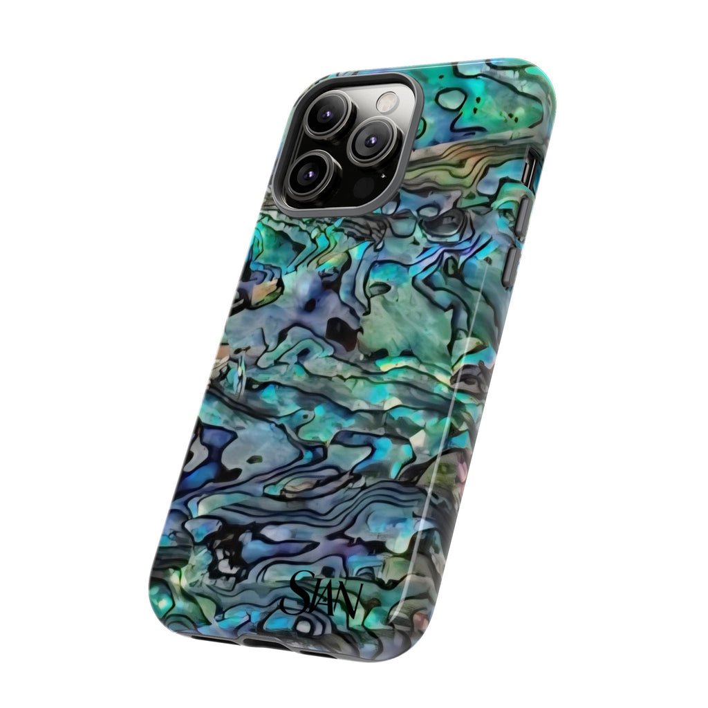 Abalone Shell Pattern Phone Case | Iridescent Ocean Swirl Protective Cover Printify