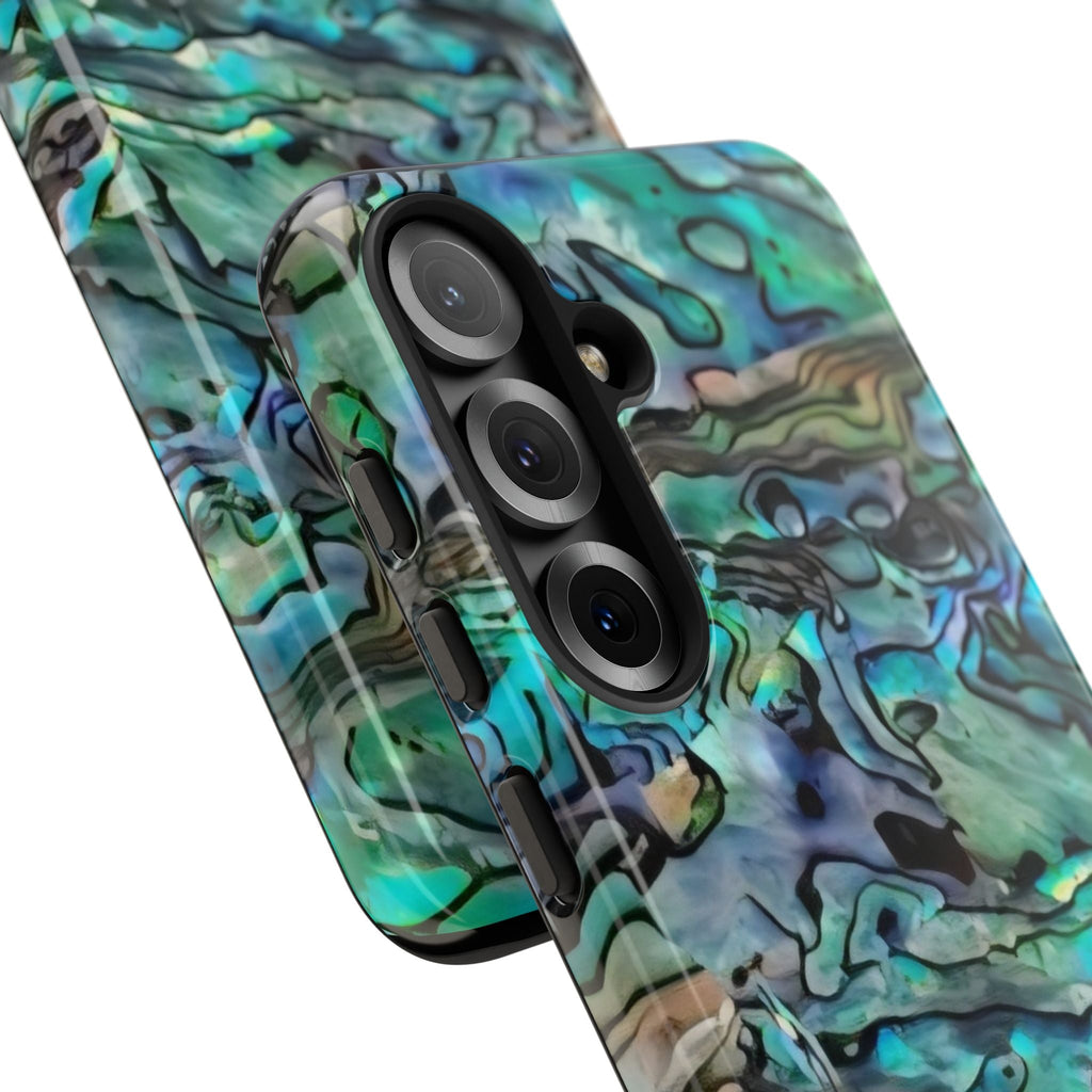 Abalone Shell Pattern Phone Case | Iridescent Ocean Swirl Protective Cover Printify