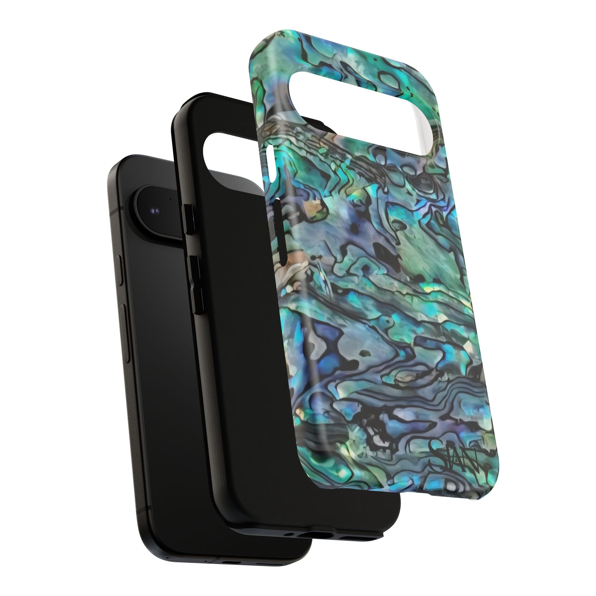 Abalone Shell Pattern Phone Case | Iridescent Ocean Swirl Protective Cover Printify