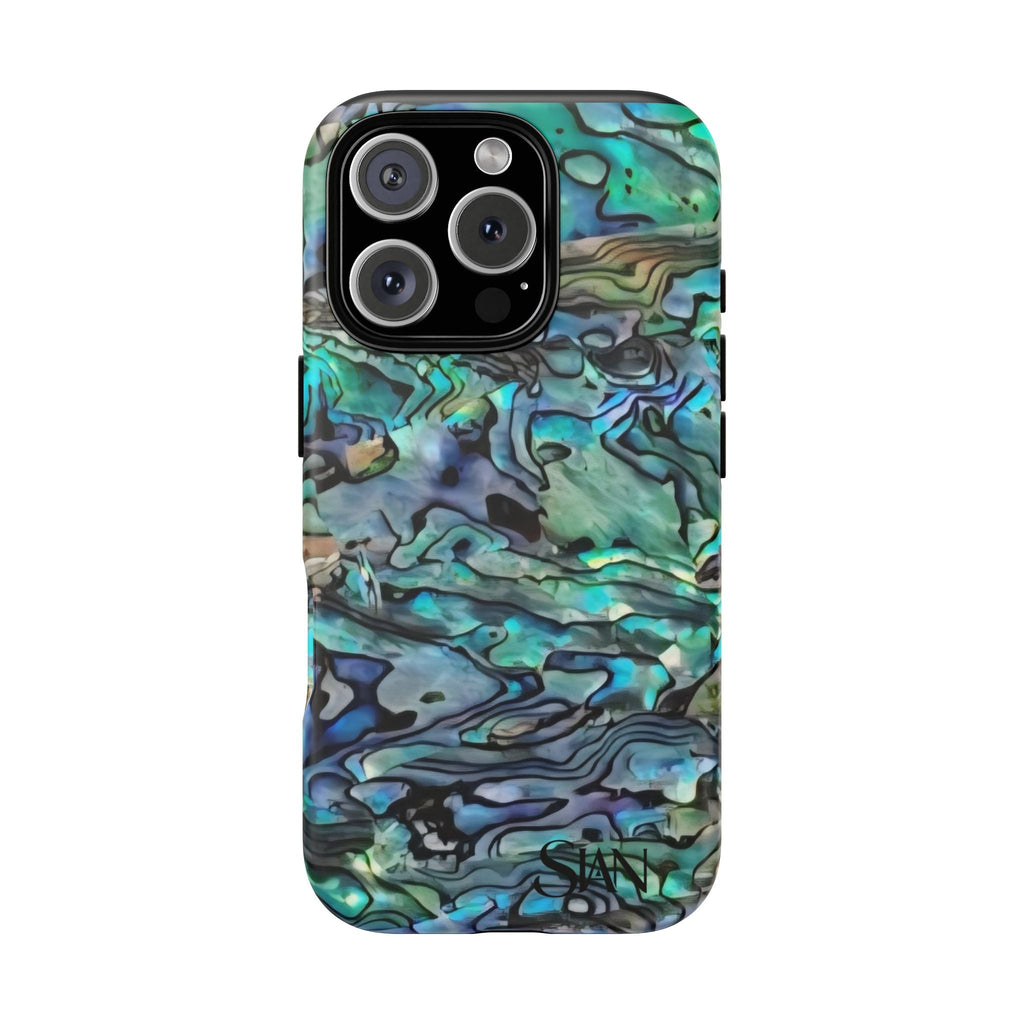 Abalone Shell Pattern Phone Case | Iridescent Ocean Swirl Protective Cover Printify