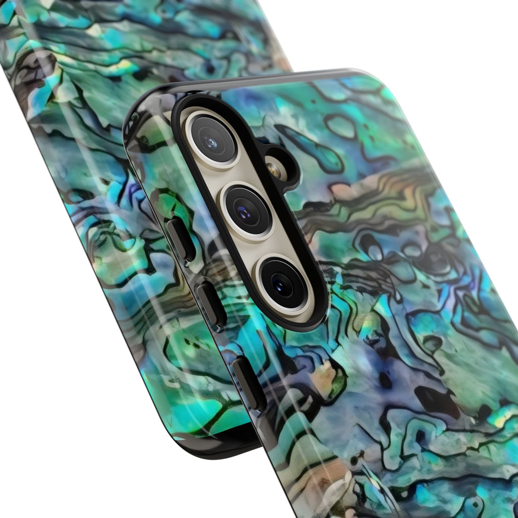 Abalone Shell Pattern Phone Case | Iridescent Ocean Swirl Protective Cover Printify