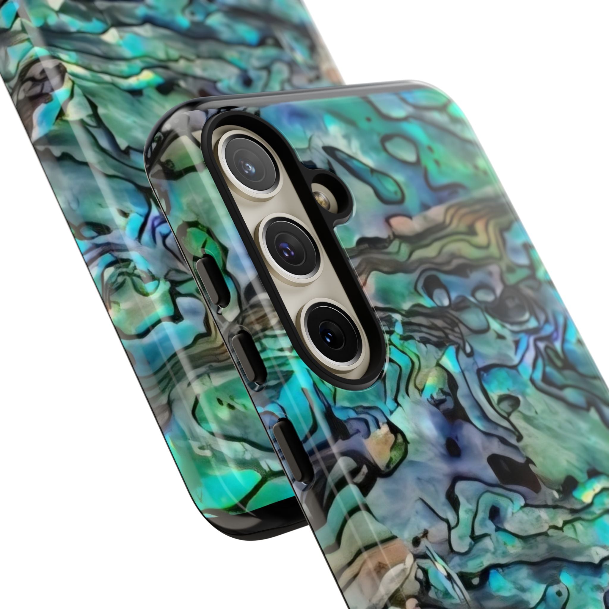Abalone Shell Pattern Phone Case | Iridescent Ocean Swirl Protective Cover Printify