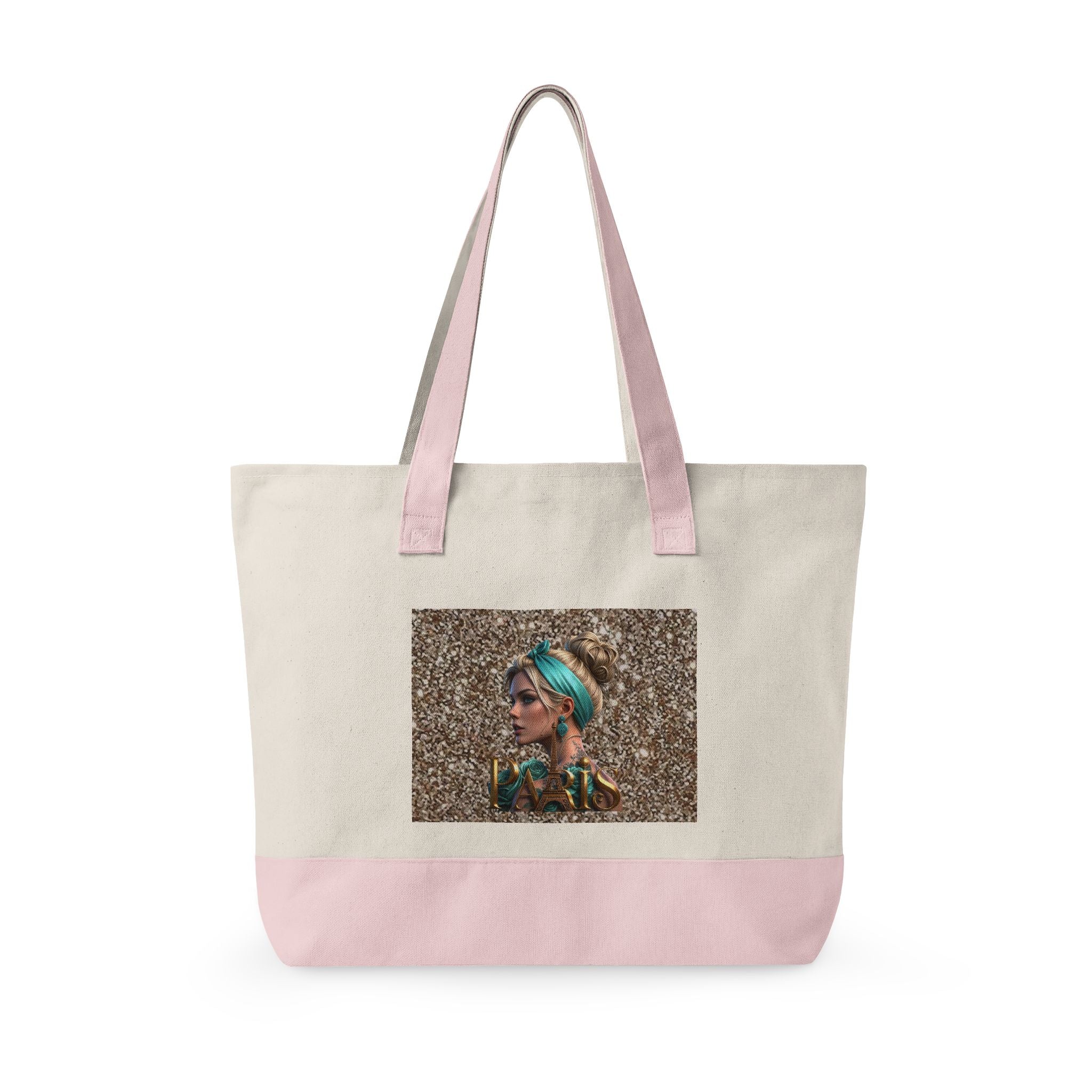 Canvas Tote Bag — Boho Woman Portrait on Glitter Background Printify