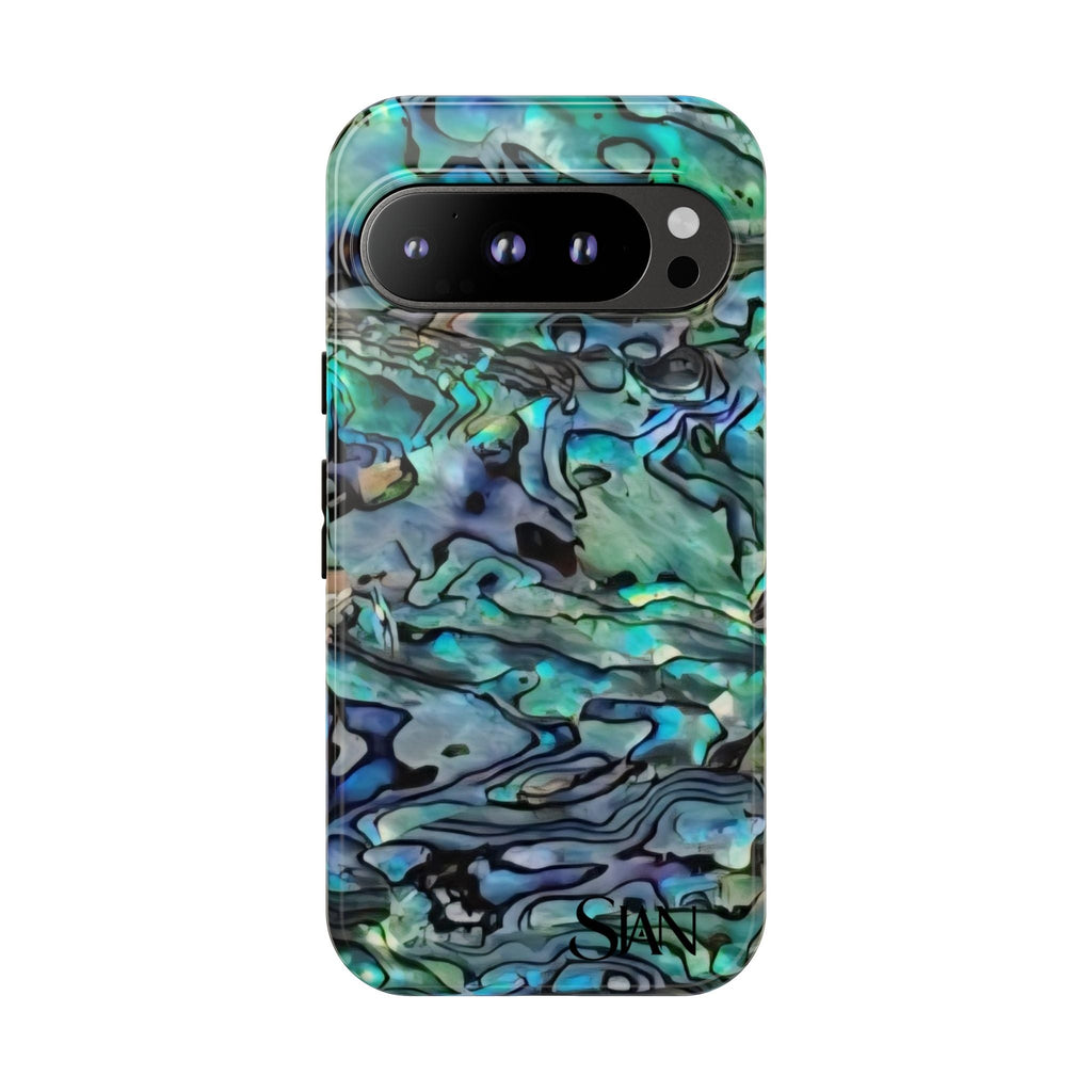 Abalone Shell Pattern Phone Case | Iridescent Ocean Swirl Protective Cover Printify