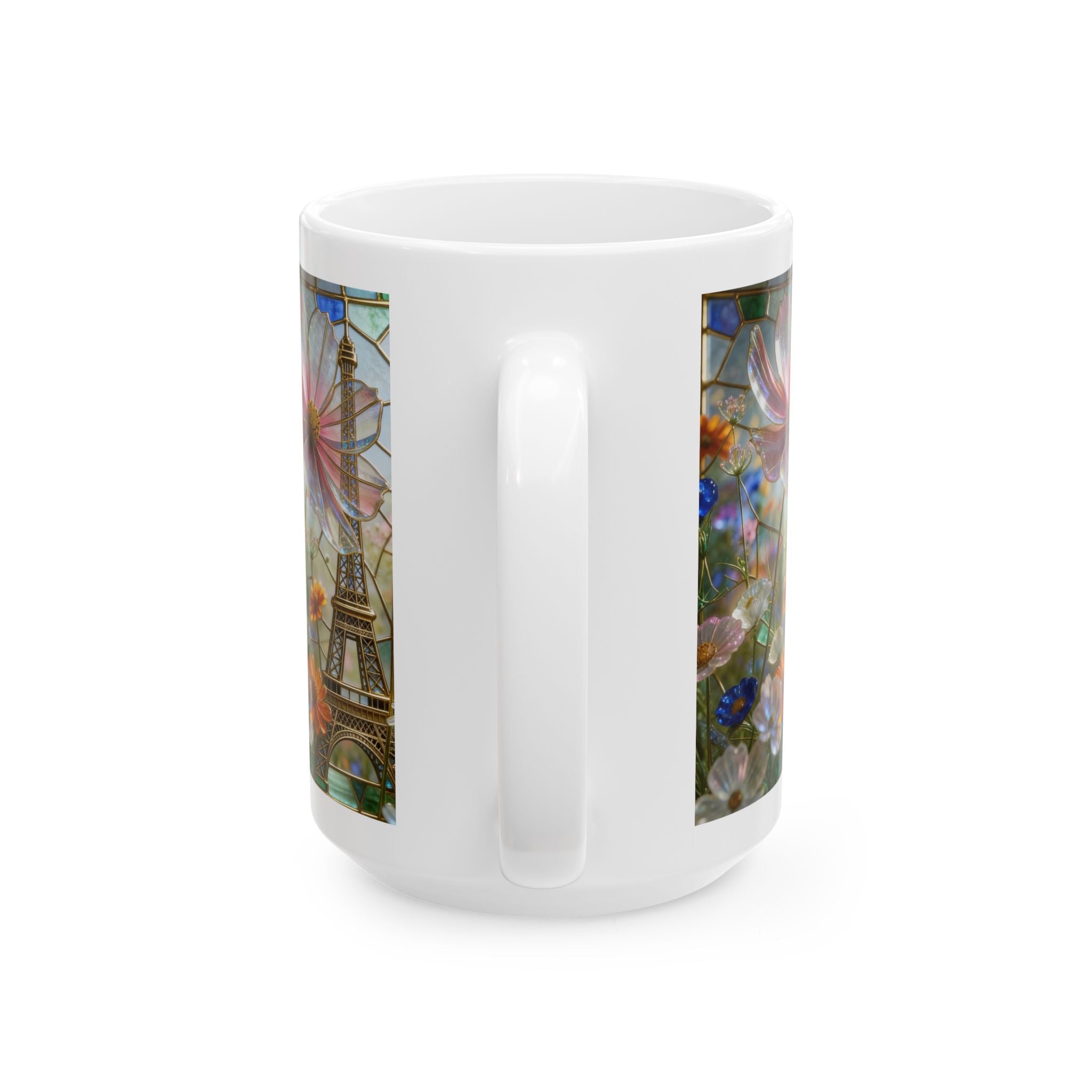 Colorful Glass Cup Ceramic Mug — Bright Rainbow 11oz & 15oz Printify