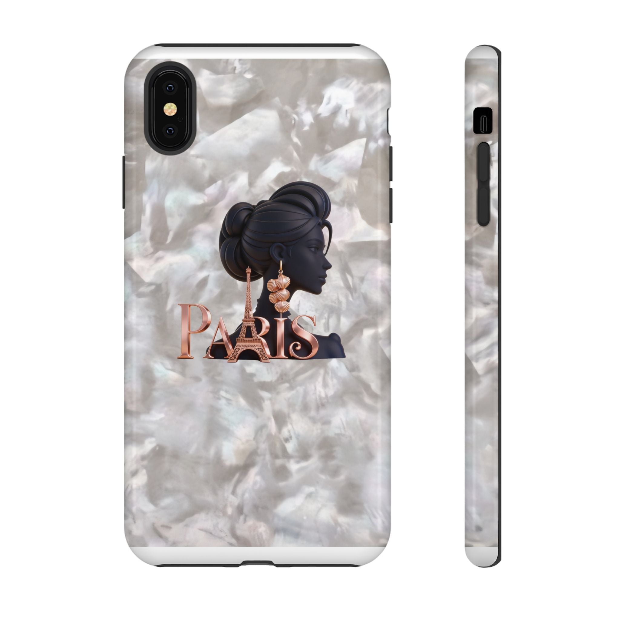 Paris Silhouette Pearl Phone Case — Tough Protective Smartphone Cover Printify
